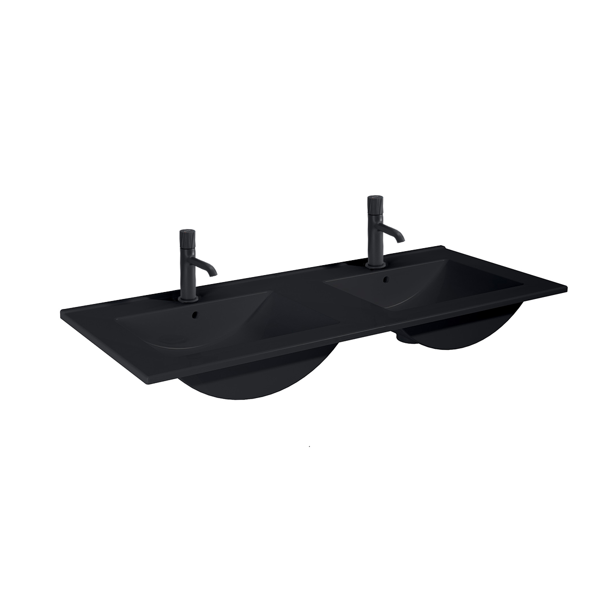 Oltens Vernal Waschbecken 120x46 cm rechteckig Möbel schwarz matte 41209300