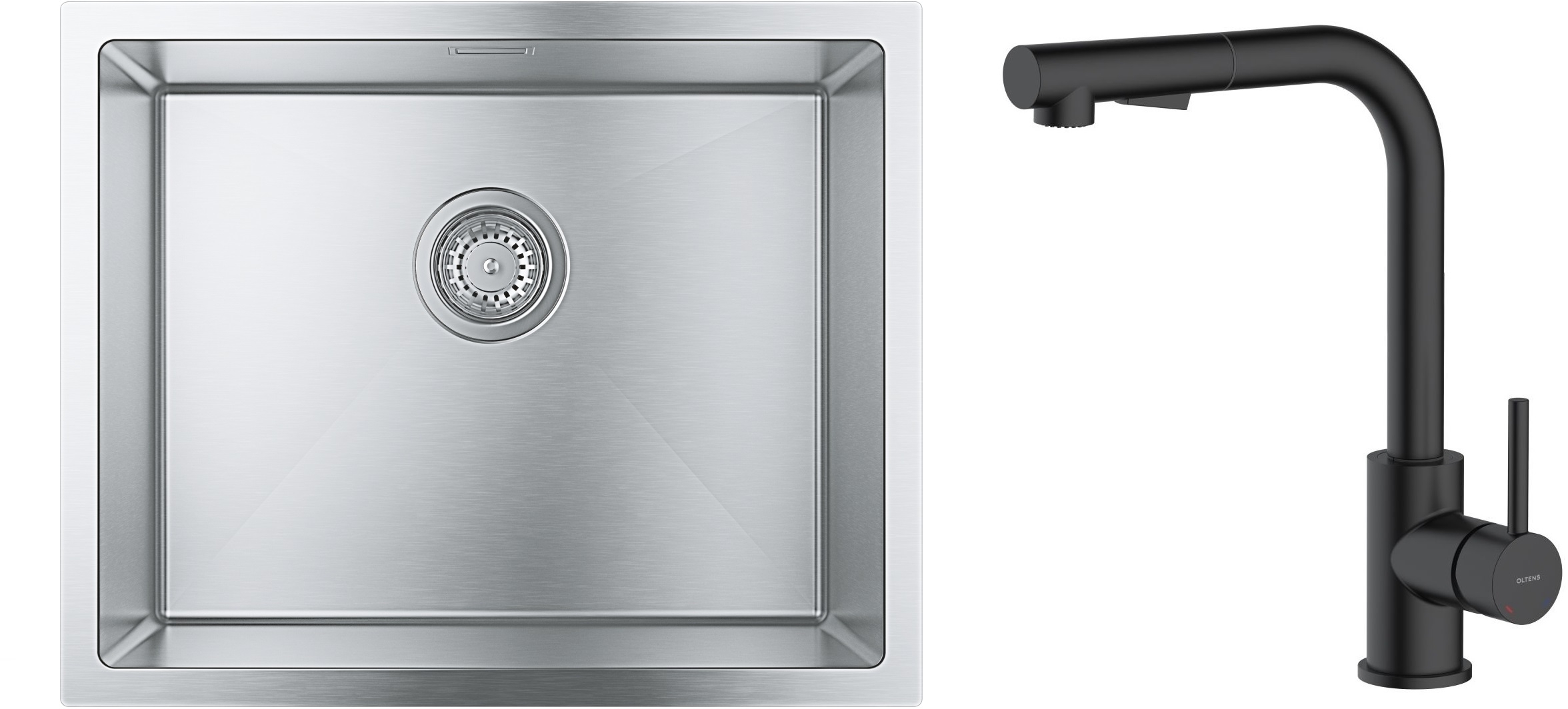 Set Edelstahlspüle Grohe K700 31726SD0, Küchenarmatur Oltens Myvat 35205300