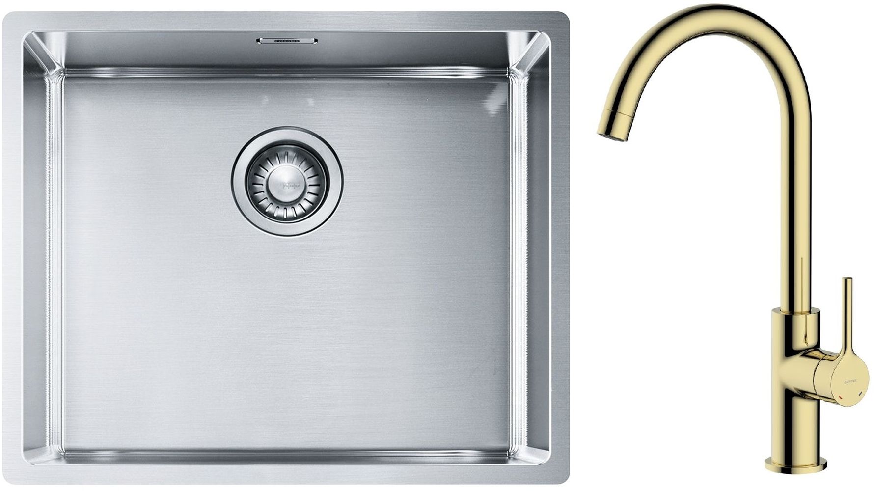 Set Edelstahlspüle Franke Box 127.0453.656, Küchenarmatur Oltens Skafta 35206800
