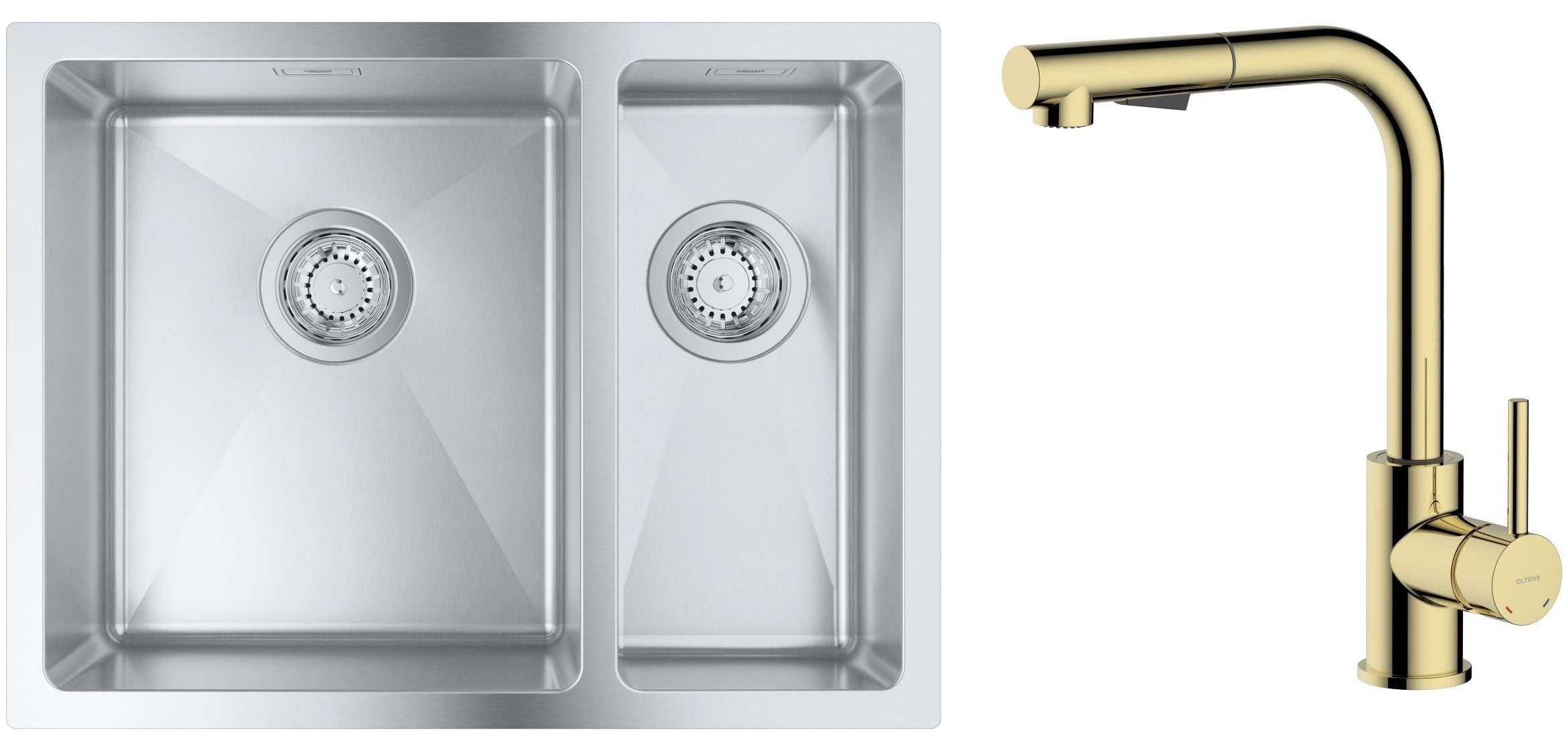 Set Edelstahlspüle Grohe K700 31577SD1, Küchenarmatur Oltens Myvat 35205800