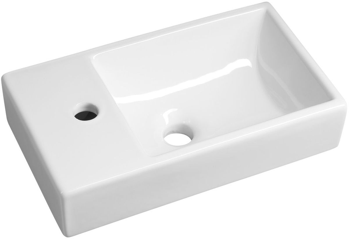 Sapho Minos Waschbecken 45x26 cm rechteckig Klassisch weiß glanz 4757