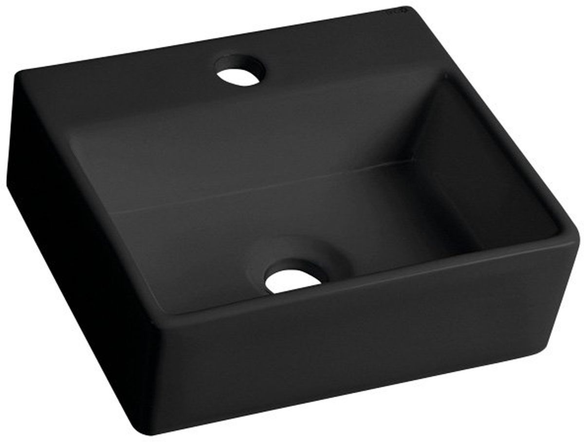 Sapho Small Waschbecken 33.5x29 cm rechteckig Klassisch-Aufsatzwaschbecken schwarz matte BH7002B