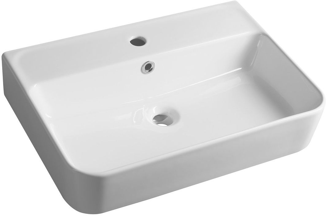 Sapho Gali Waschbecken 60x42 cm rechteckig Klassisch weiß glanz TU0177