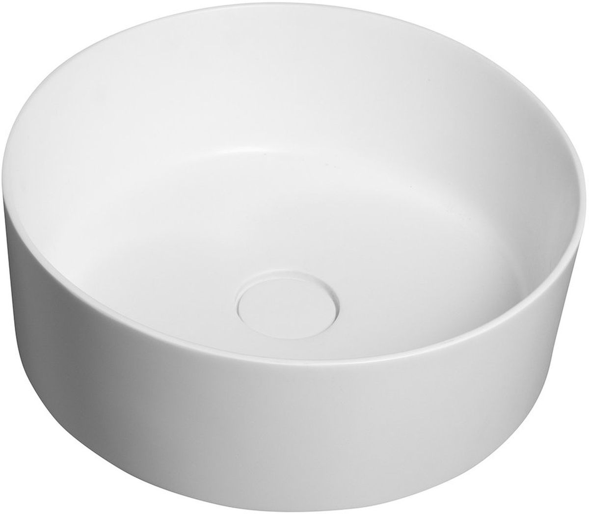 Sapho Thin Waschbecken 38x38 cm rund Aufsatzwaschbecken weiß matte WN548