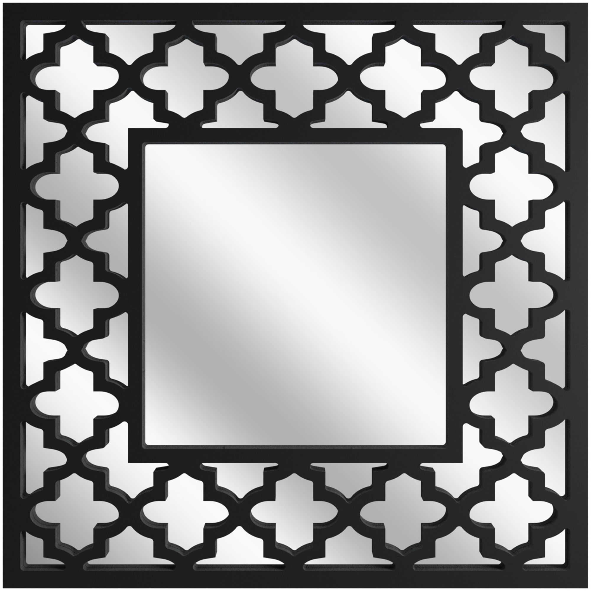 Styler Ornament Spiegel 50x50 cm quadratisch schwarz LU-12336