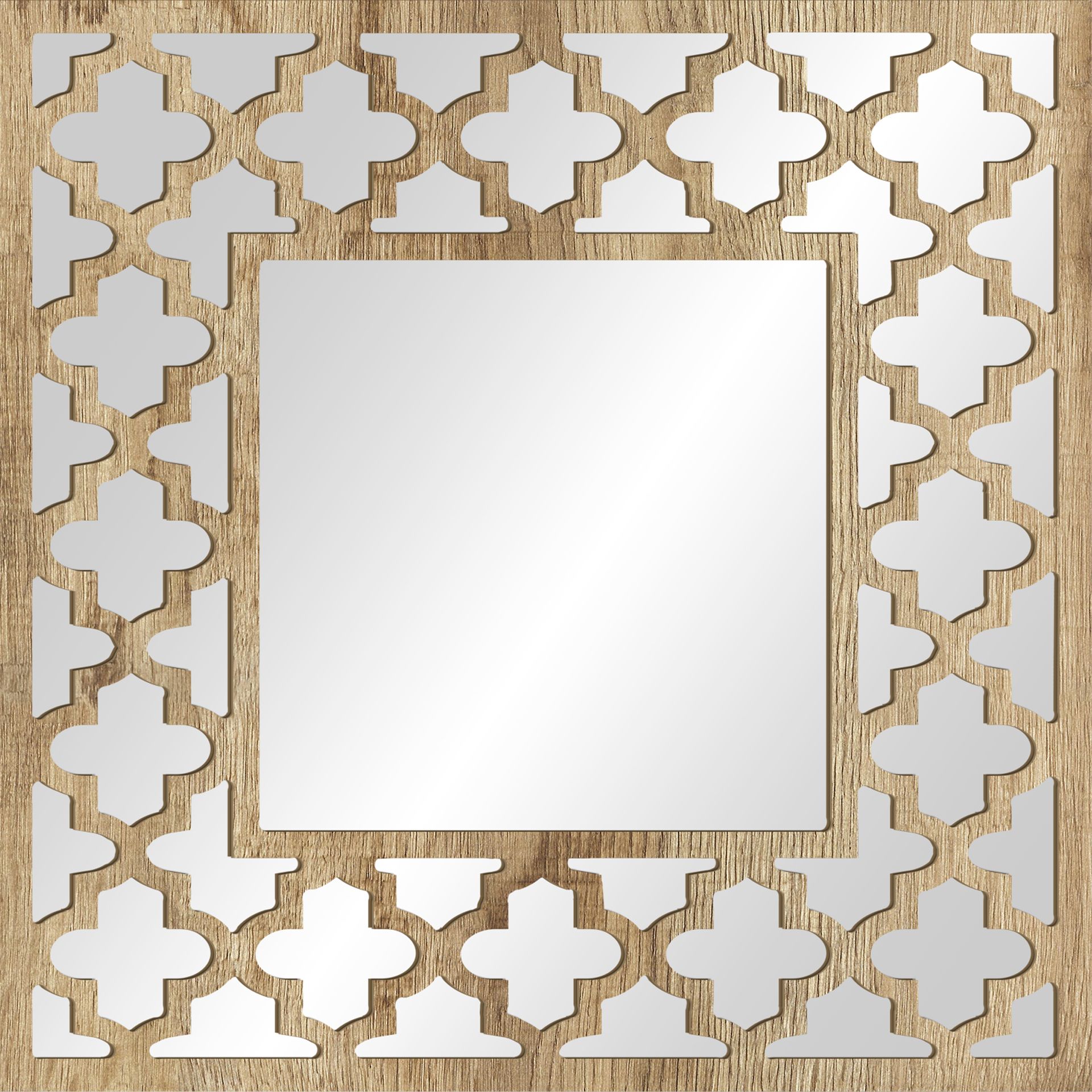 Styler Ornament Spiegel 50x50 cm quadratisch holz LU-12309