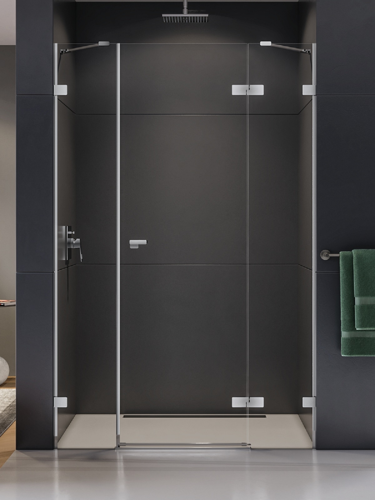 New Trendy Eventa Duschtüren 130 cm aufklappbar chrom Glanz/durchsichtiges Glas EXK-4463