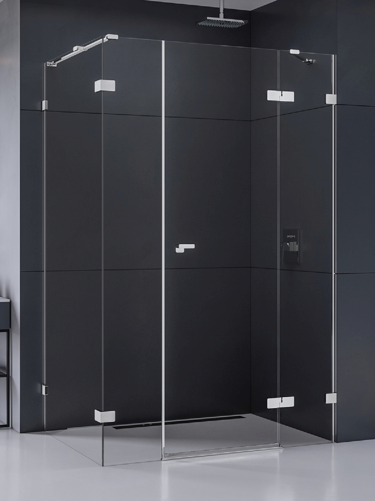 New Trendy Eventa Duschkabine 110x80 cm rechteckig chrom Glanz/durchsichtiges Glas EXK-4554