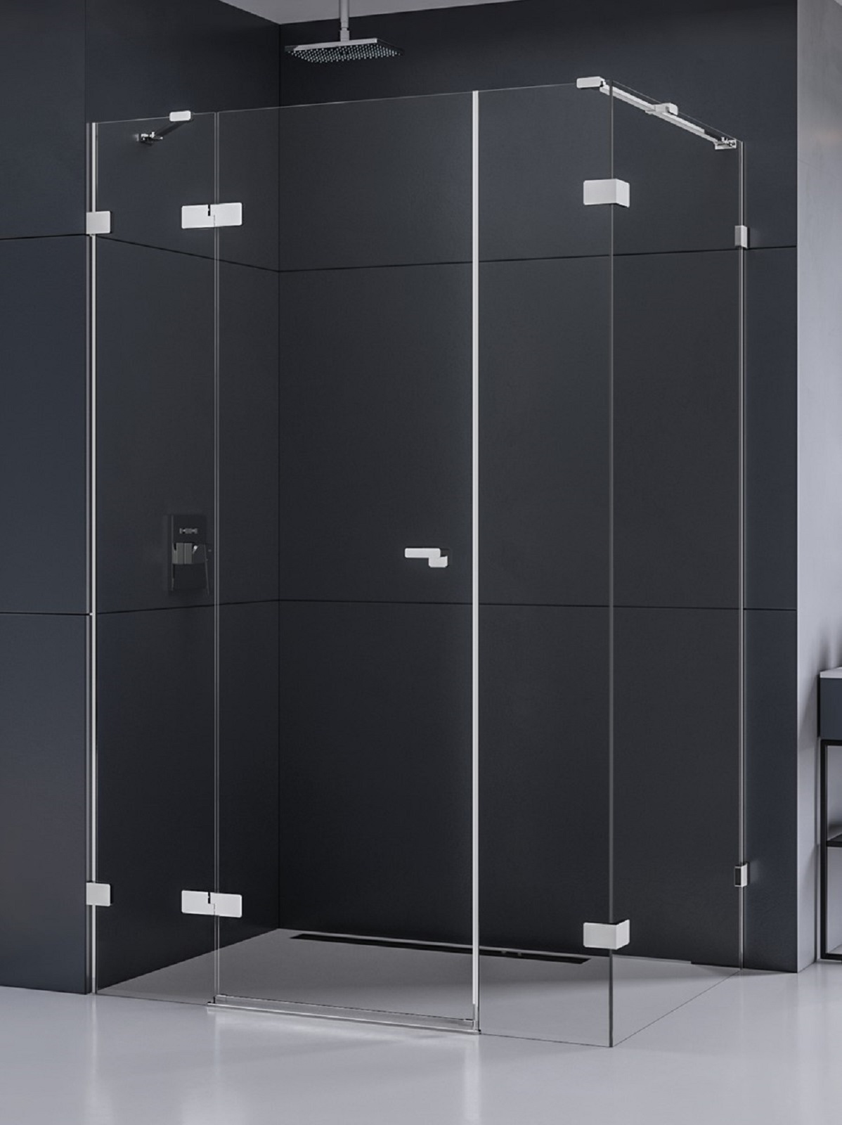 New Trendy Eventa Duschkabine 130x100 cm rechteckig chrom Glanz/durchsichtiges Glas EXK-4567