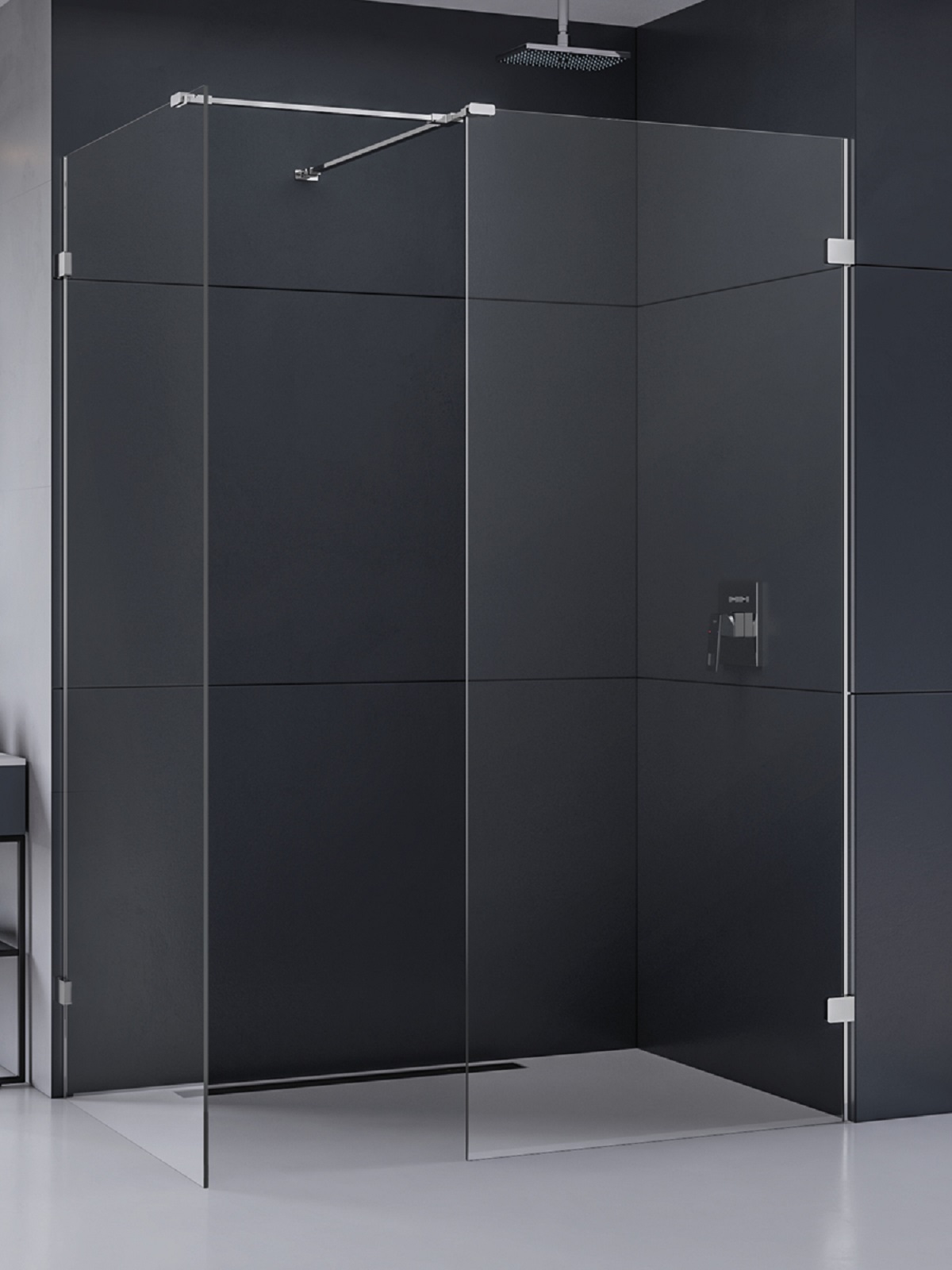 New Trendy Eventa Walk-In Dusche 130x90 cm chrom Glanz/durchsichtiges Glas EXK-4655