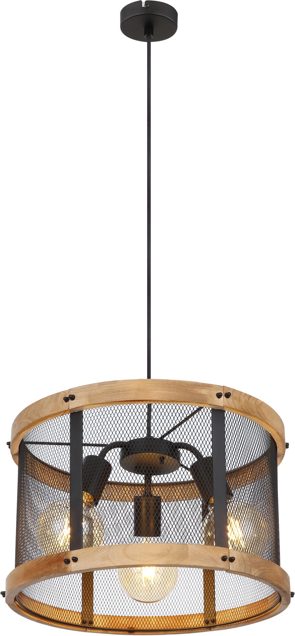 Globo Lighting Jeanie Pendelleuchte 3x40 W schwarz-holz 15661H1