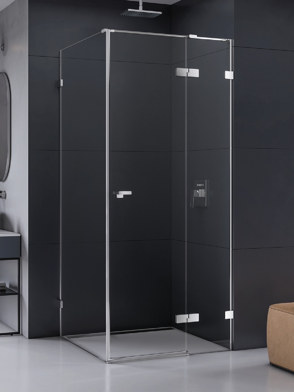 New Trendy Eventa Duschkabine 100x90 cm rechteckig chrom Glanz/durchsichtiges Glas EXK-4512