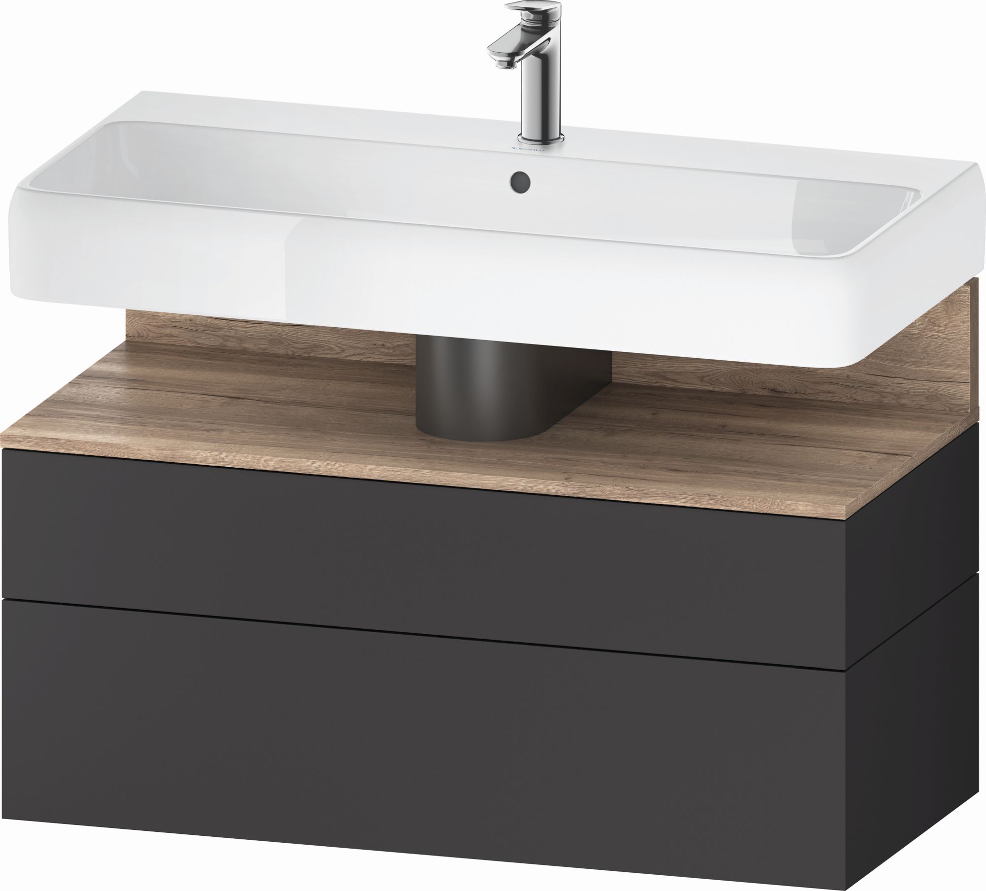 Duravit Qatego Badschrank 99x47x59 cm Unterschrank hängend graphit-eiche QA4395055490010