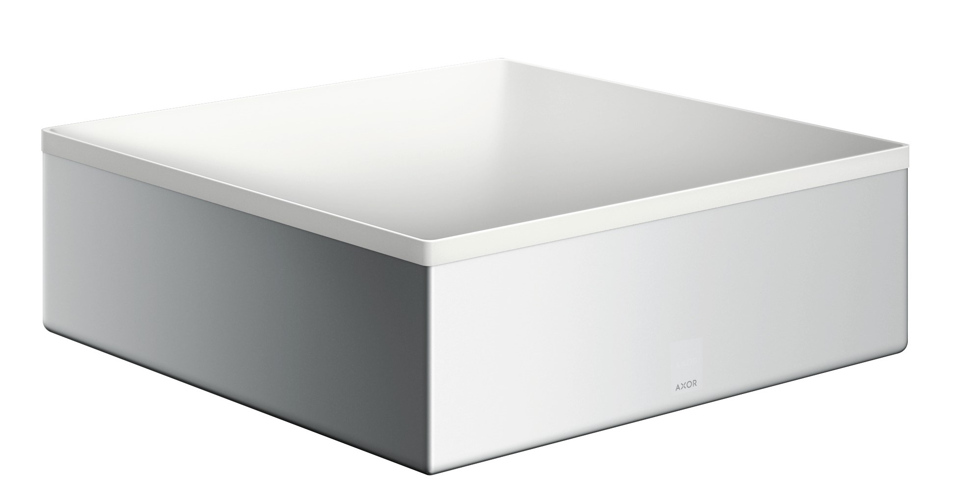Axor Suite Waschbecken 28.5x28.5 cm quadratisch Aufsatzwaschbecken weiß-silber matte 42002000