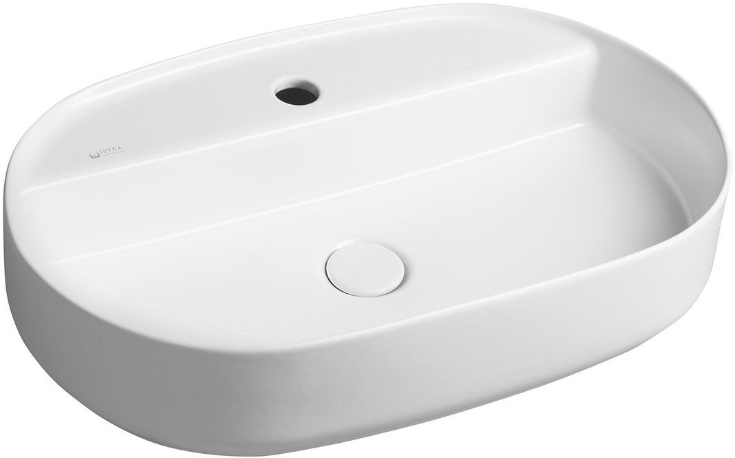 Isvea Infinity Waschbecken 60x40 cm oval Aufsatzwaschbecken weiß matte 10NF65060-2L