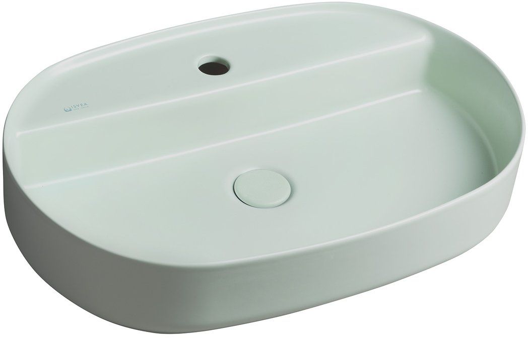 Isvea Infinity Waschbecken 60x40 cm oval Aufsatzwaschbecken matte 10NF65060-2T