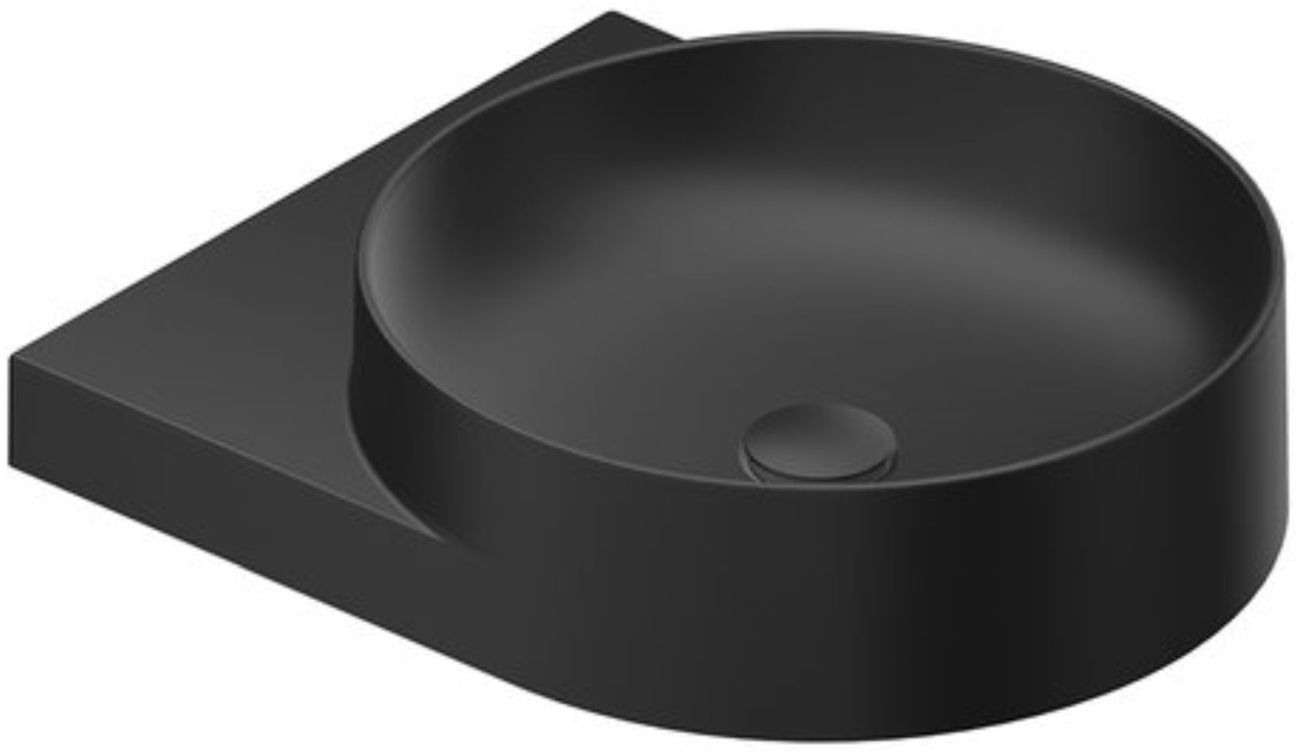 Ravak Yard Waschbecken 50x40.5 cm halbrund Klassisch-Möbel schwarz matte XJX0D240002