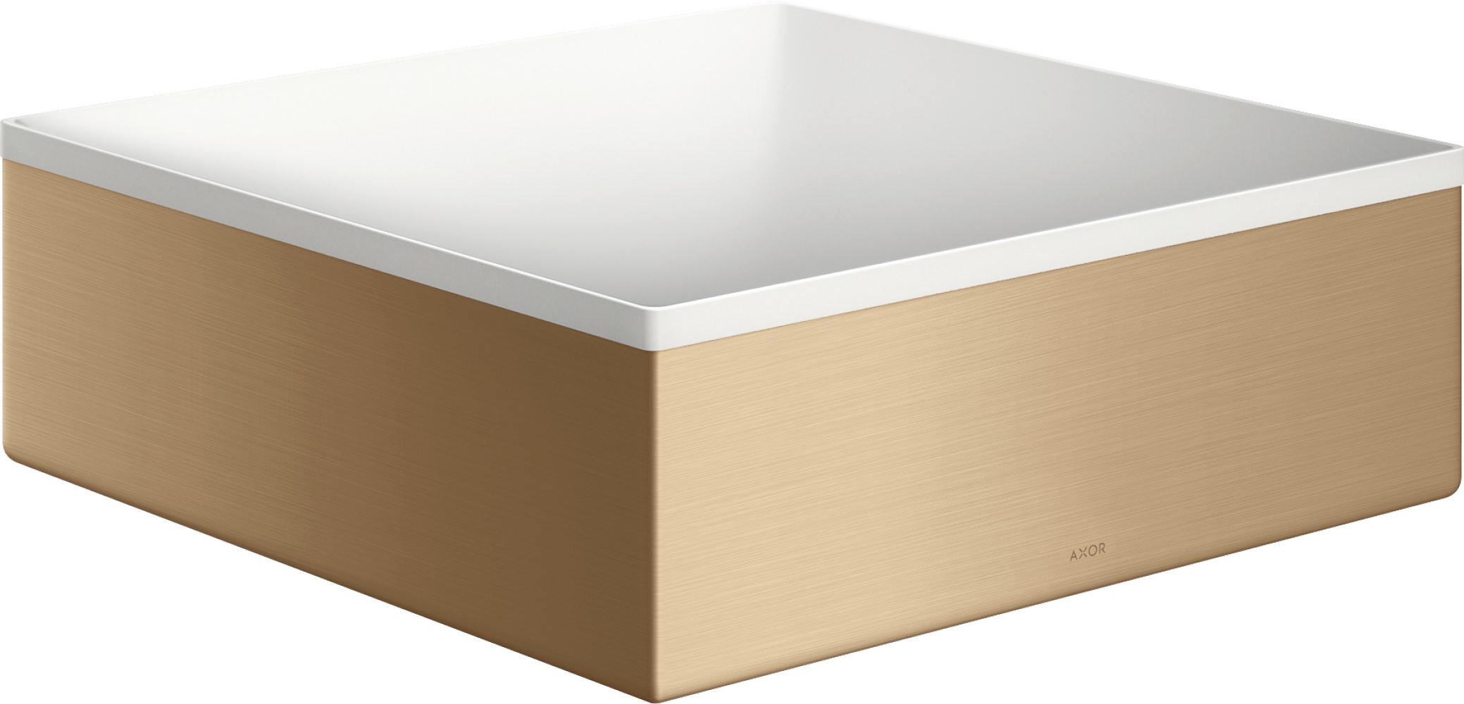 Axor Suite Waschbecken 28.5x28.5 cm quadratisch Aufsatzwaschbecken weiß-braun/beige matte 42002140