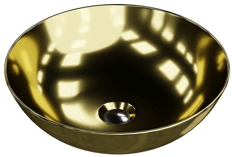LaVita Rosa Waschbecken 40x40 cm rund Aufsatzwaschbecken gold glanz 5900378334262