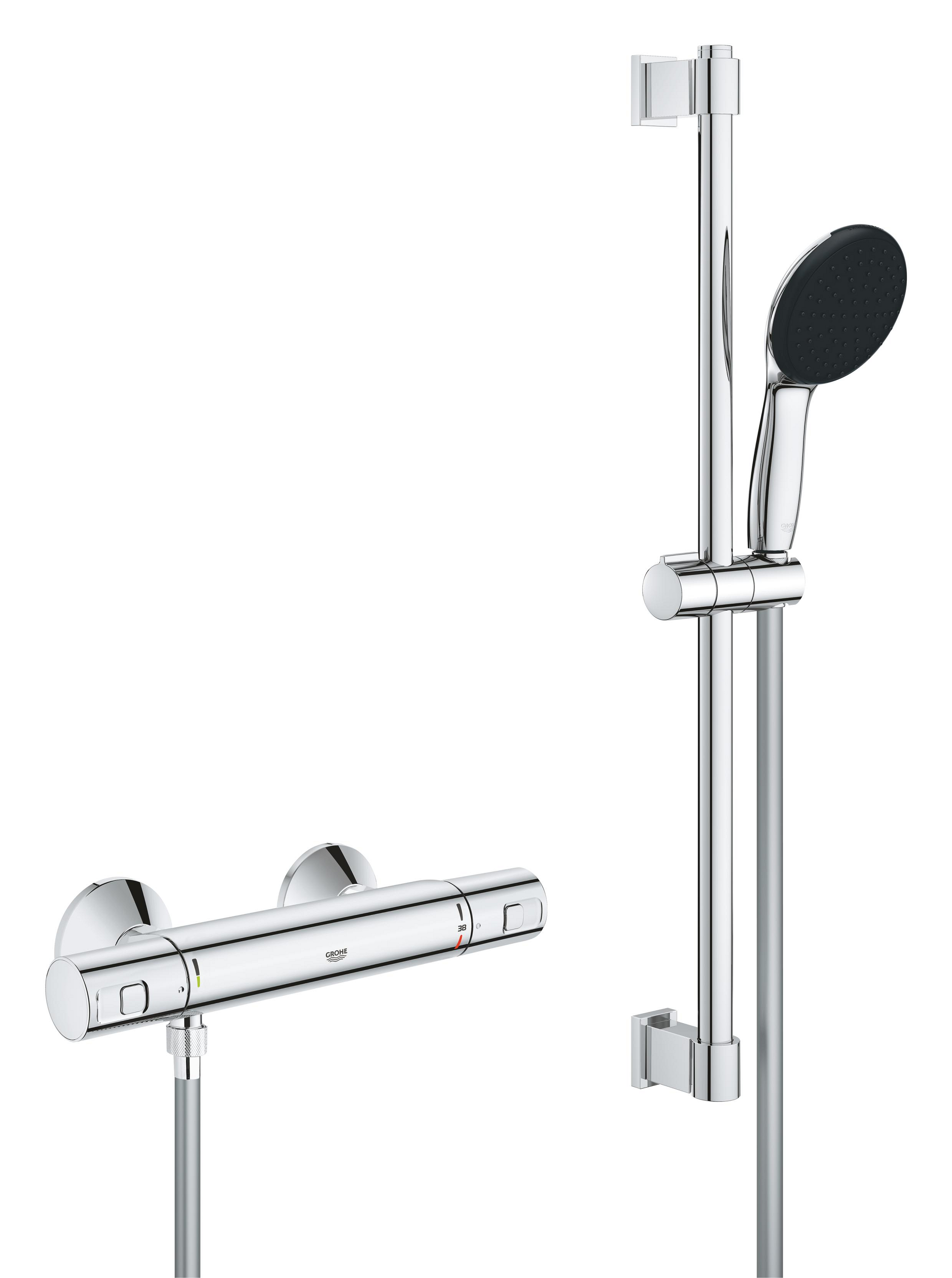 Grohe Precision Start Duscharmatur Wandmontage mit Thermostat StarLight Chrome 34597001