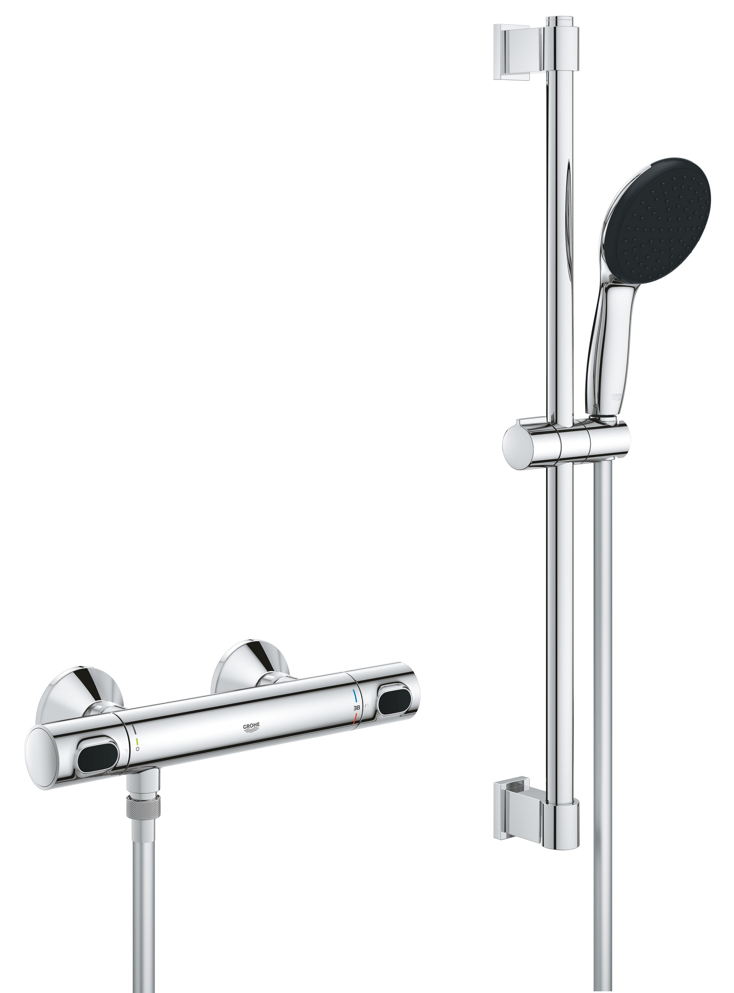 Grohe Precision Flow Duscharmatur Wandmontage mit Thermostat StarLight Chrome 34800001