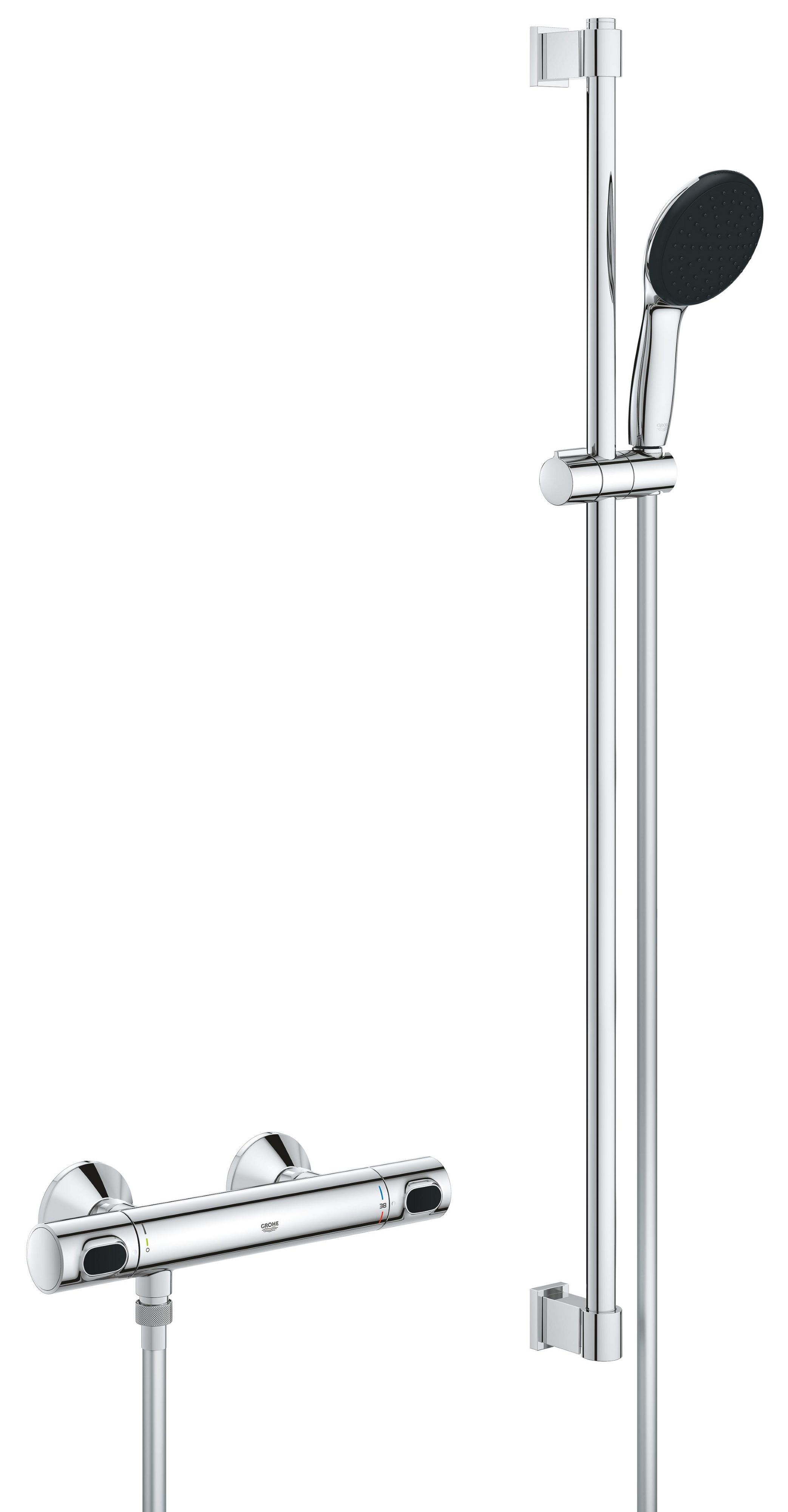 Grohe Precision Flow Duscharmatur Wandmontage mit Thermostat StarLight Chrome 34805001