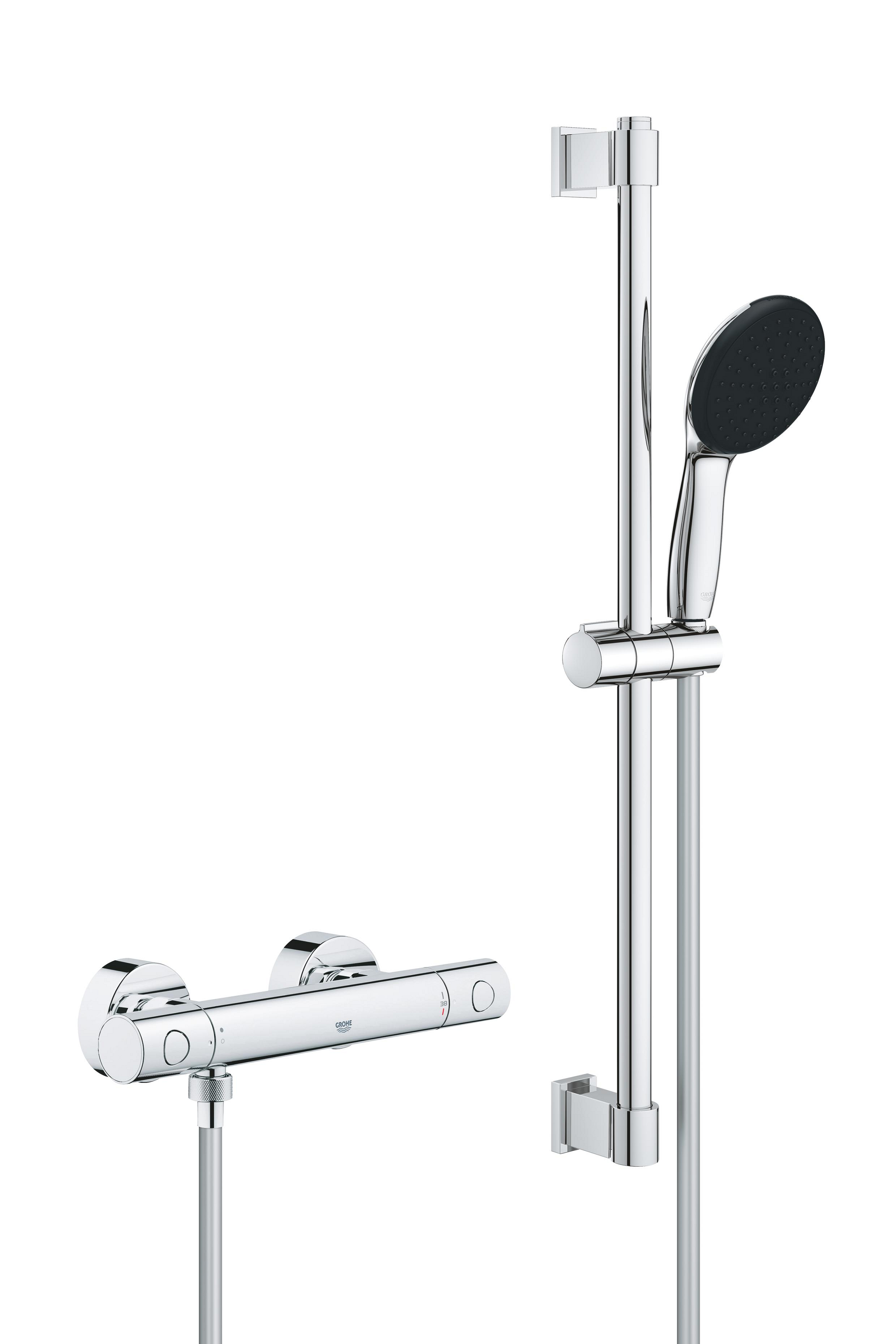 Grohe Precision Get Duscharmatur Wandmontage mit Thermostat StarLight Chrome 34856000