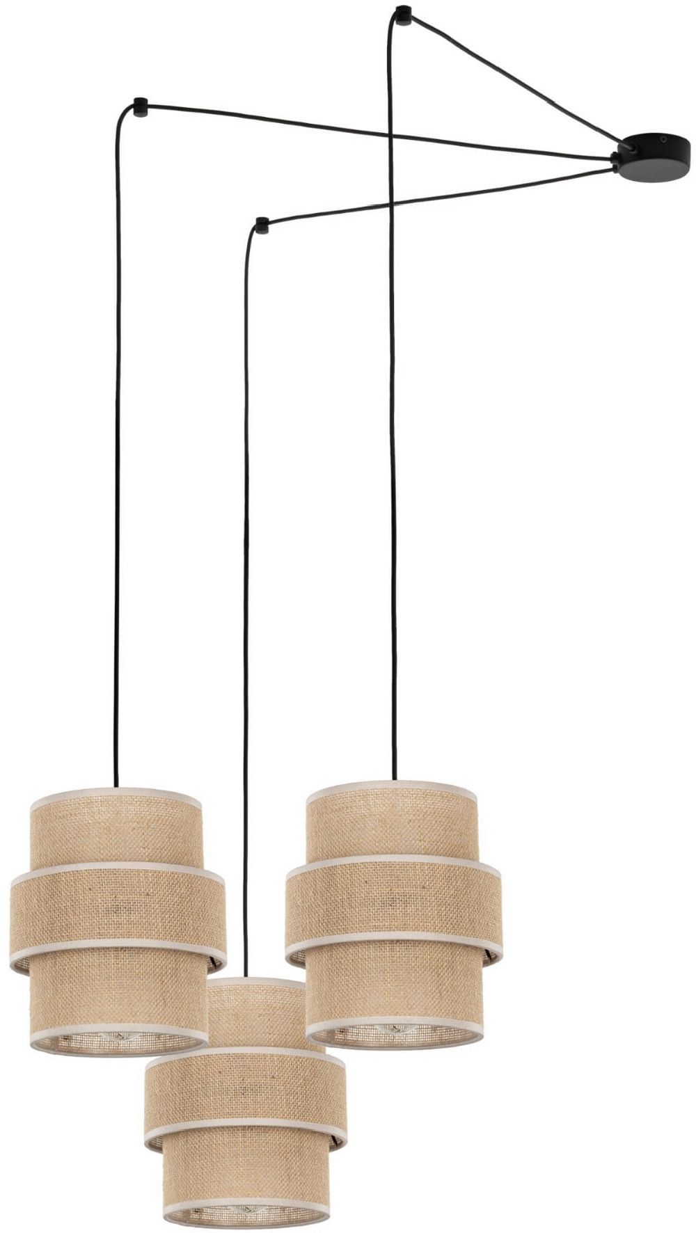 TK Lighting Calisto Pendelleuchte 3x15 W schwarz-beige 5403