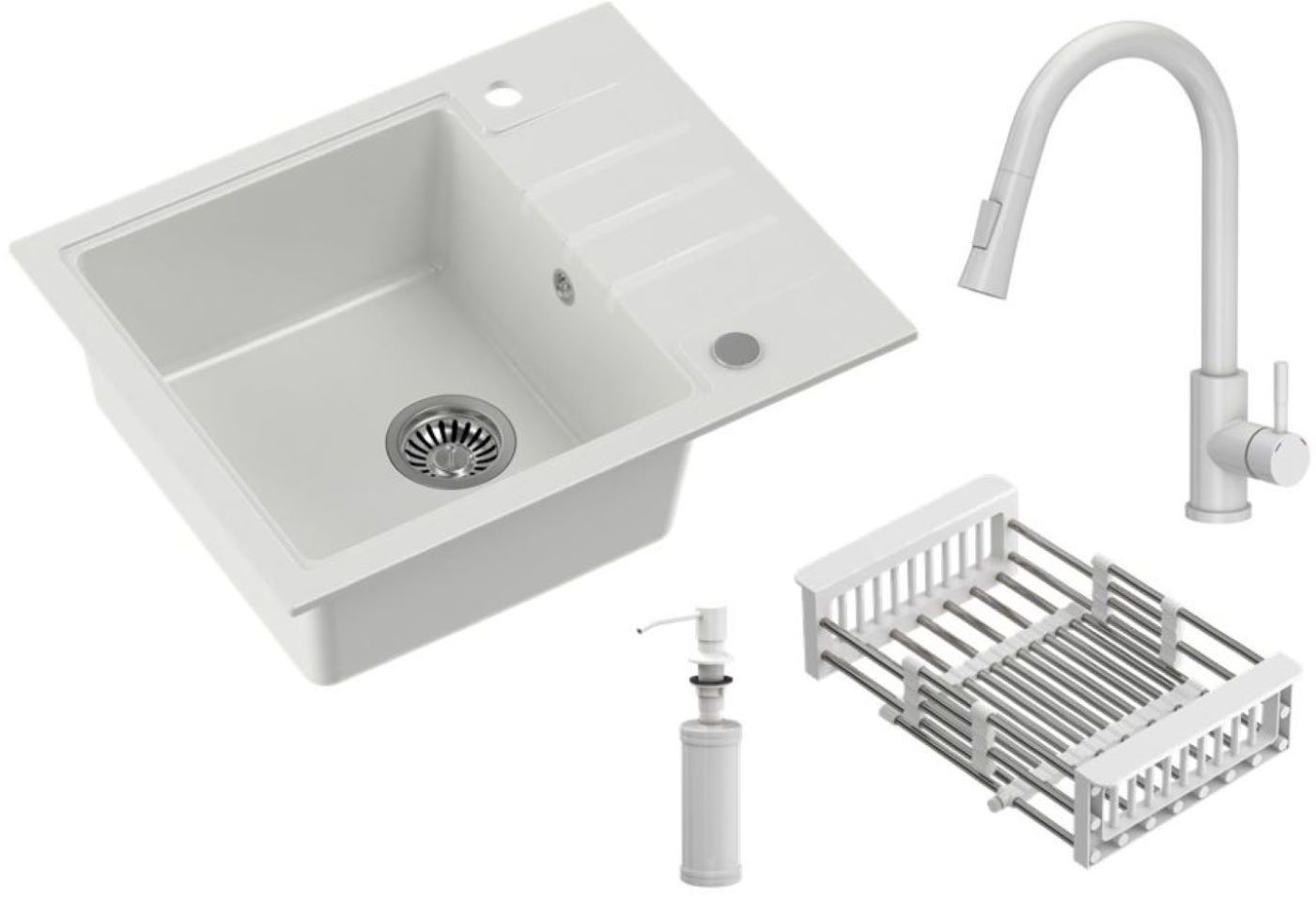 Quadron Comfort 116 waschbecken mit wasserhahn und zubehör weiß/weiß HCQP6250BIK_3673500WHM