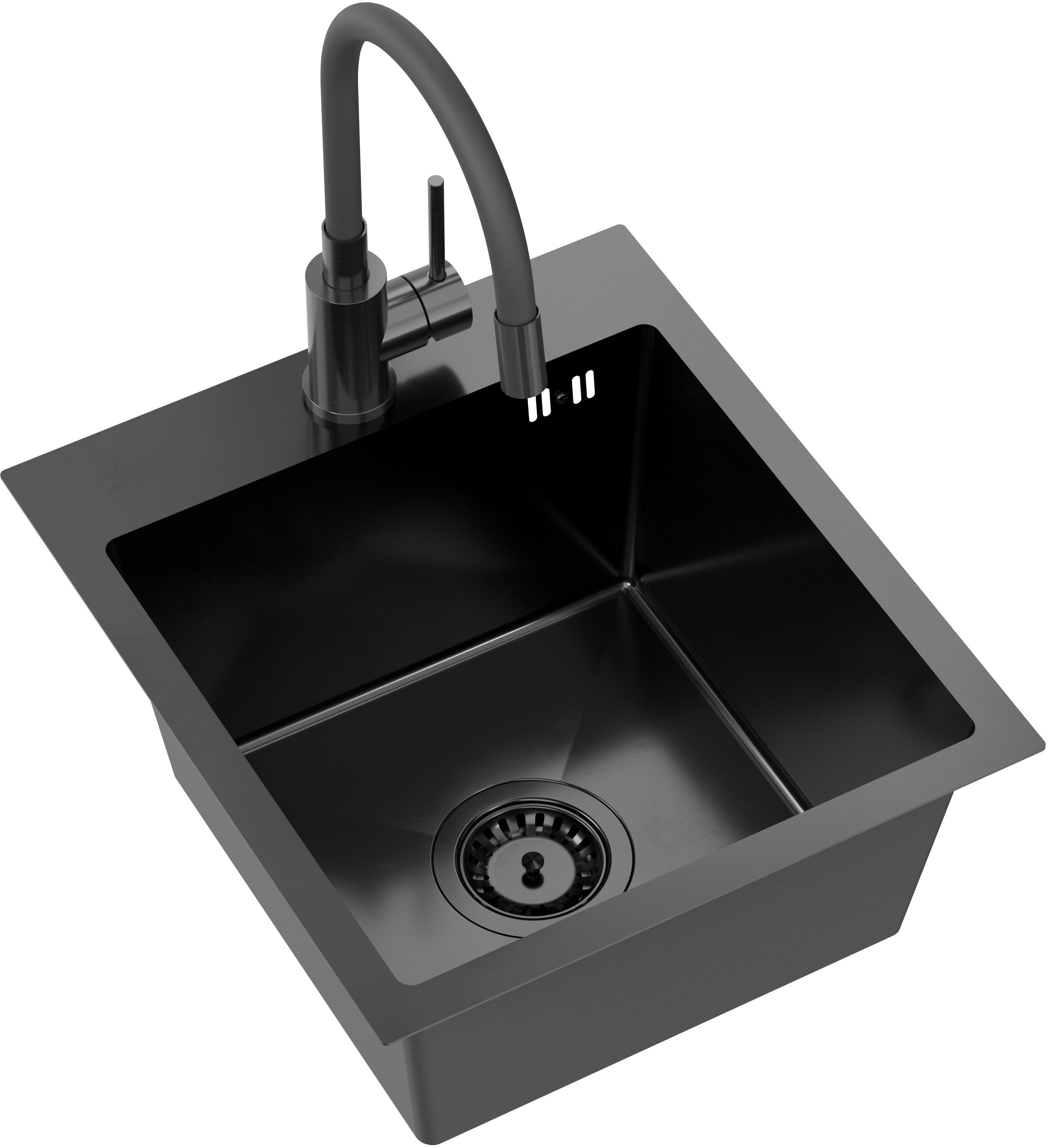 Quadron Luke waschbecken mit wasserhahn schwarz/schwarz ZH4045PVDBLM_3323503_PVDBLM