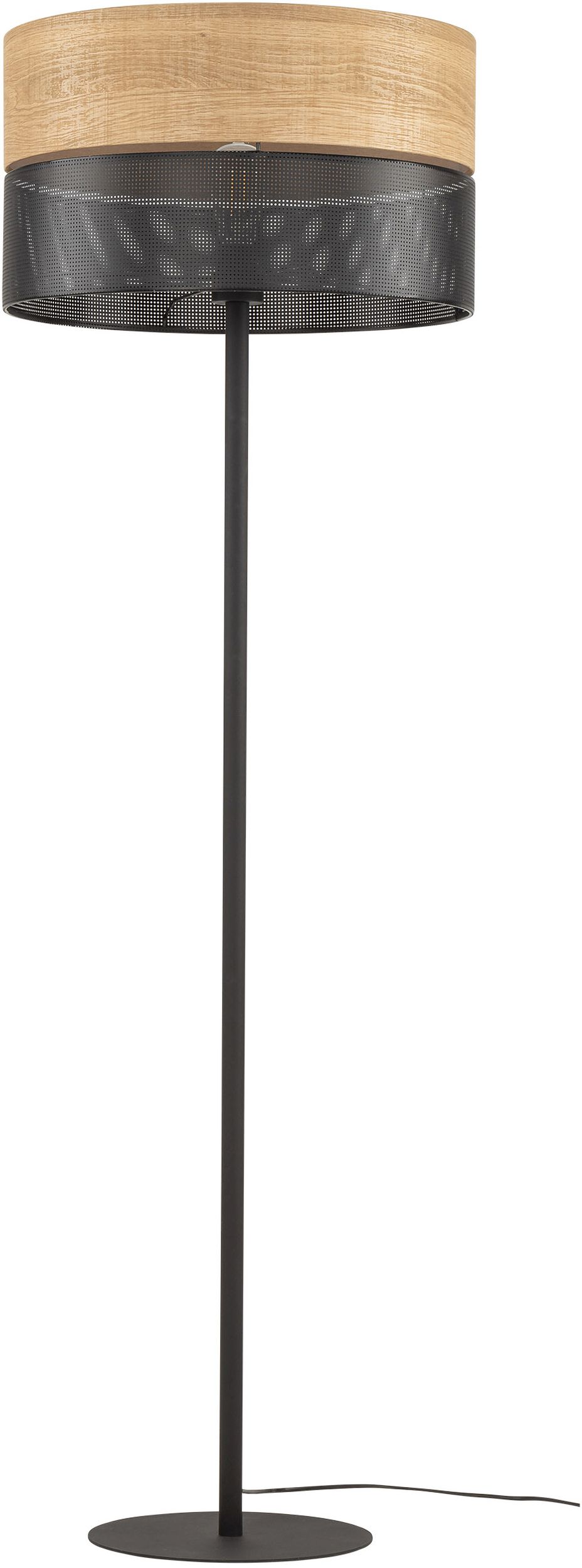 TK Lighting Nicol Stehlampe 1x15 W schwarz-holz 5123