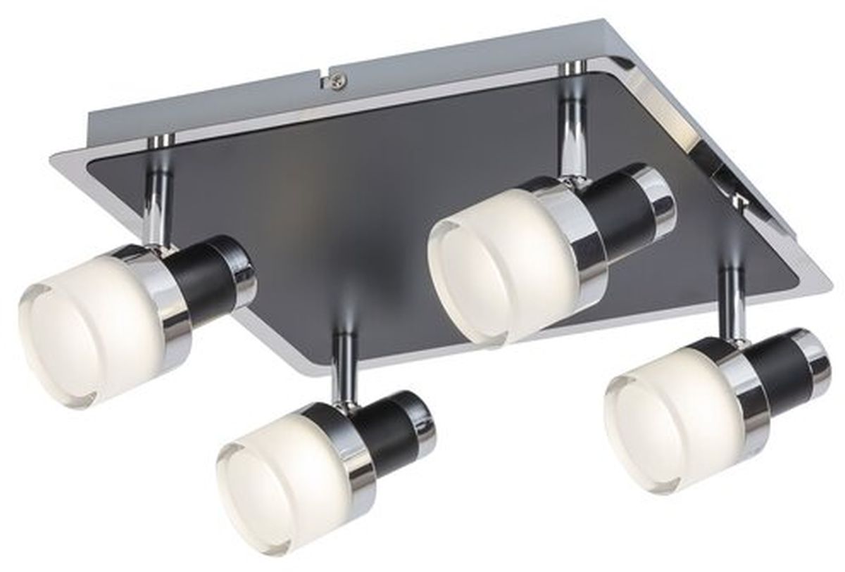 Rabalux Harold Deckenlampe 4x20 W chrom-opaleszierendes Glas 5024