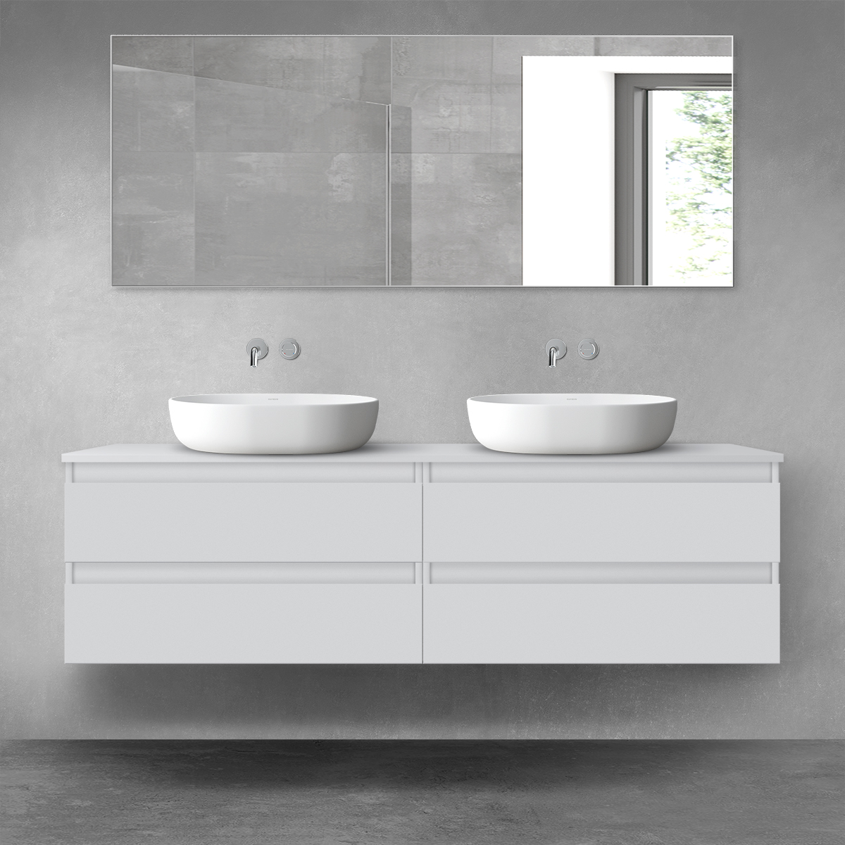 Set Badschrank Oltens Vernal 60001700, Waschtischplatte Oltens Vernal 63008700
