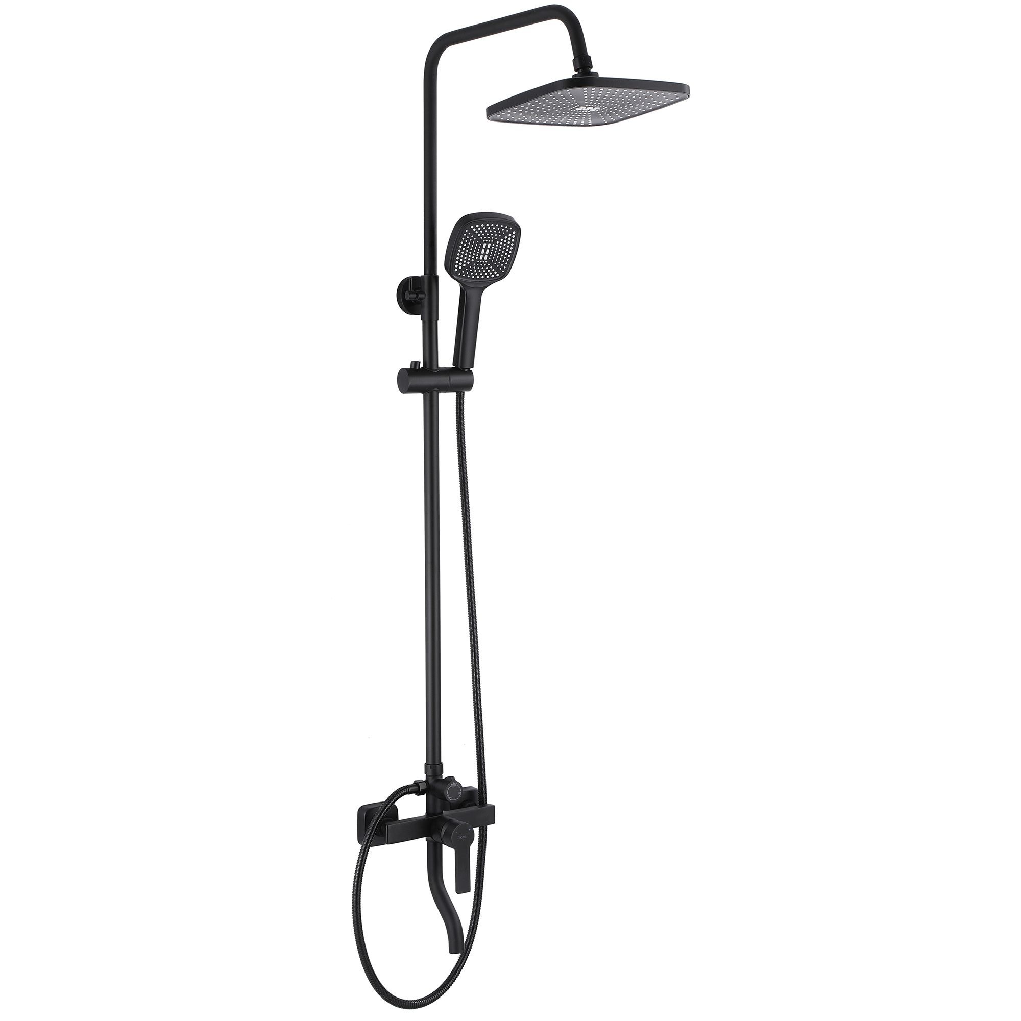 Rea Argus badewannen- und duschset Wand mit Regenbrause schwarz REA-P2389