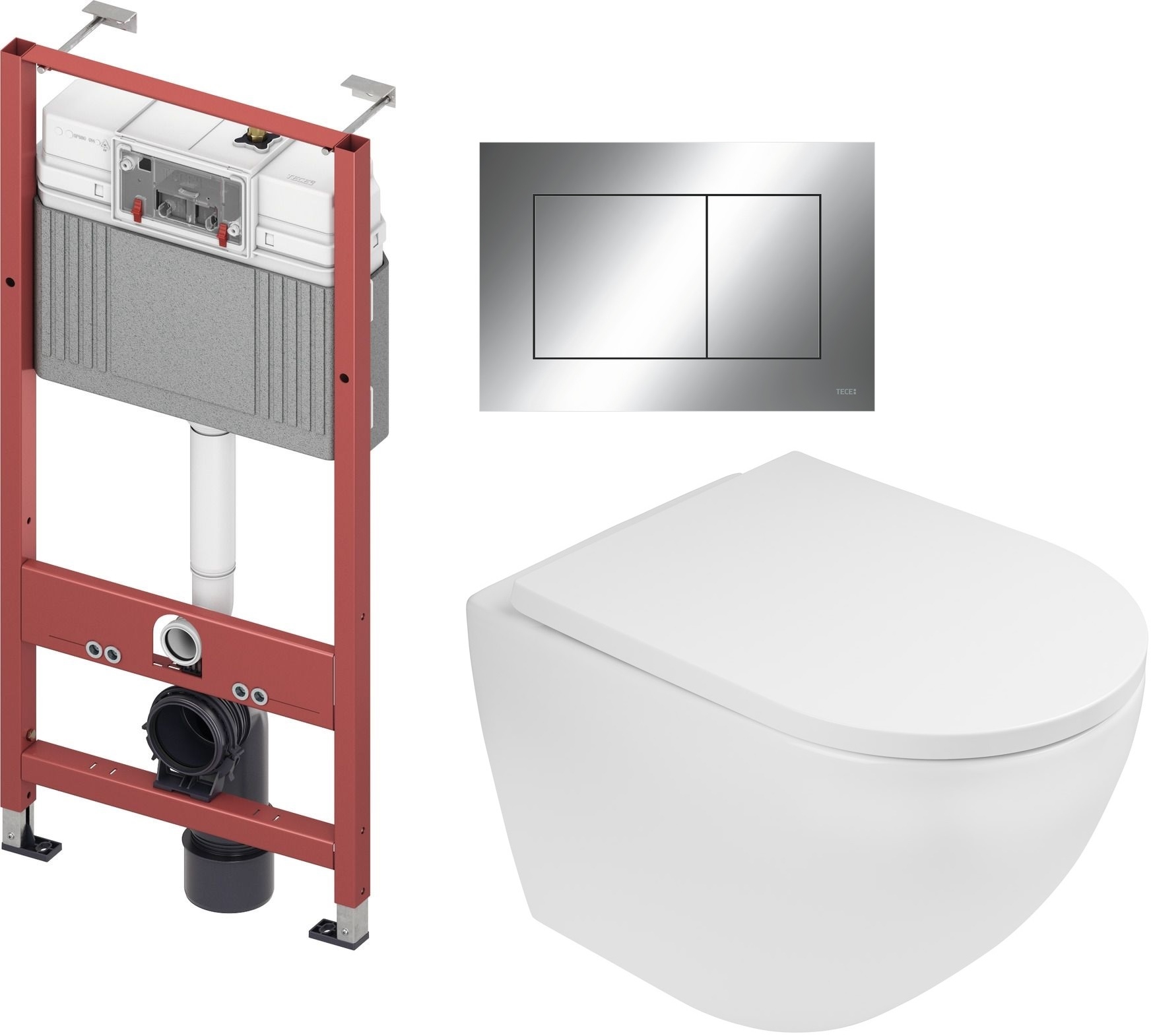 Set Unterputzrahmen Tece Base 9400407, WC-Becken Oltens Hamnes 42513000, 9.240.401, 45109000