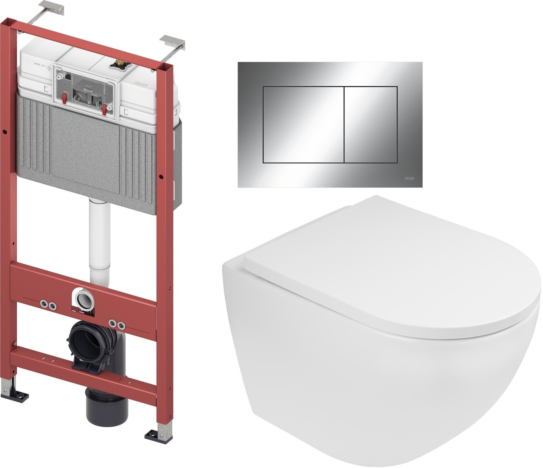 Set Unterputzrahmen Tece Base 9400407, WC-Becken Oltens Hamnes 42013000, 9.240.401, 45109000