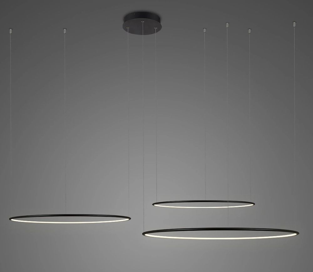 Altavola Design Ledowe Okręgi Pendelleuchte 3x91 W schwarz LA075/CO3_100_in_3k_black