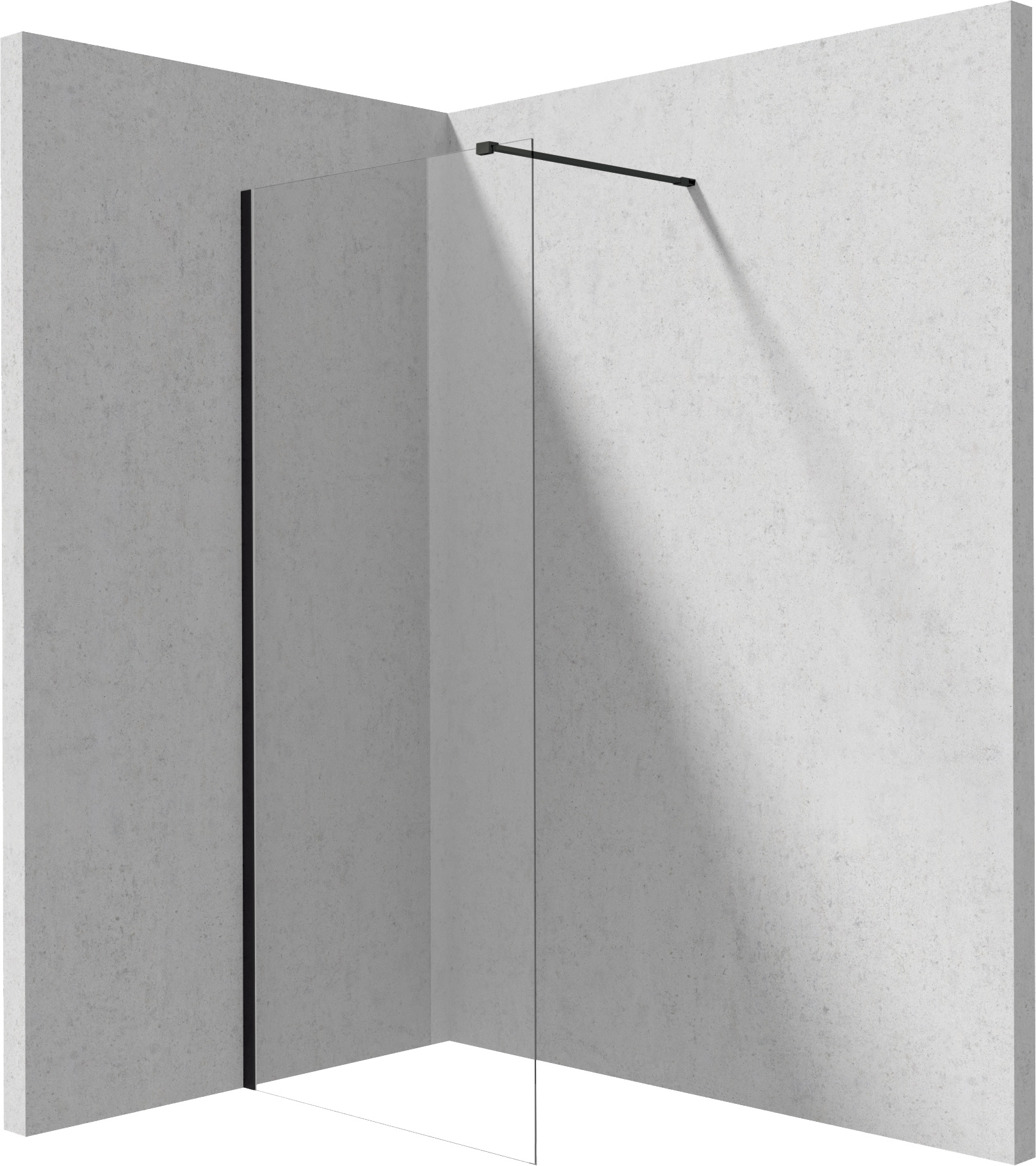 Deante Prizma Walk-In Duschwand 80 cm schwarz Matte/durchsichtiges Glas KTJ_N38P