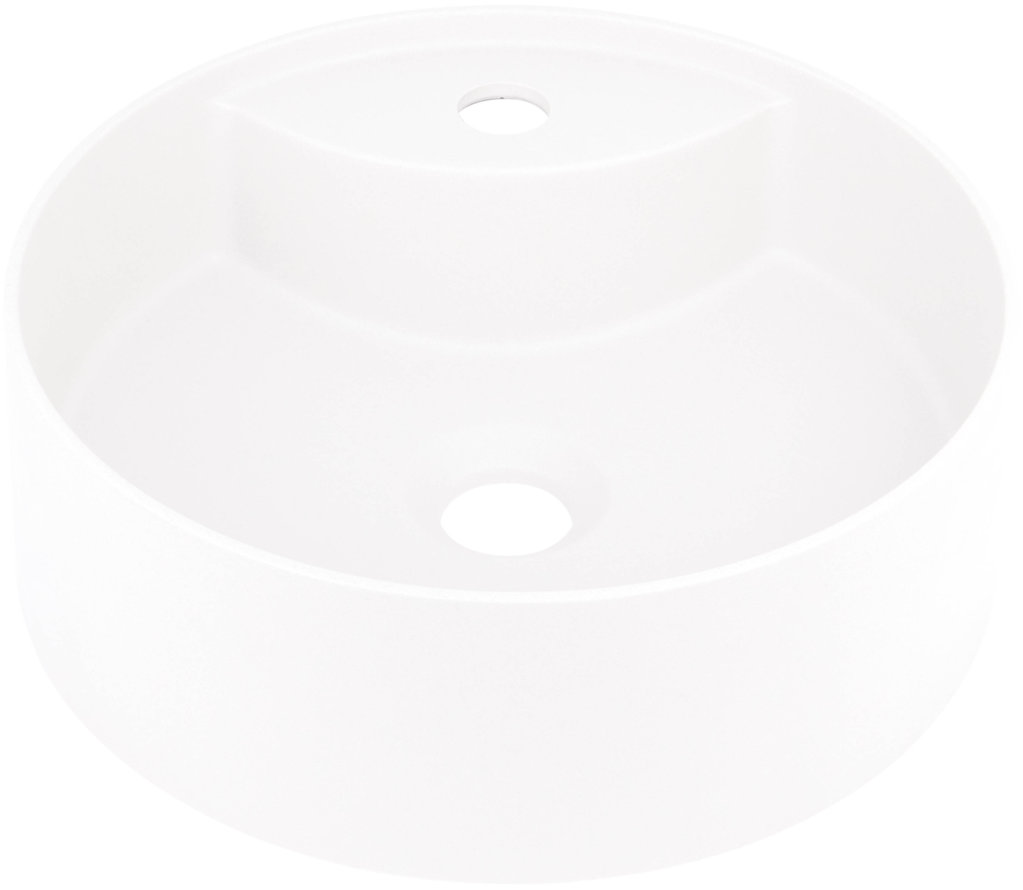 Deante Silia Waschbecken 36x36 cm rund Aufsatzwaschbecken weiß matte CQS_AU4B