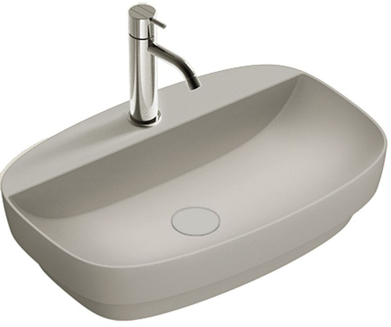 Catalano Green Waschbecken 60x40 cm oval Einbauwaschbecken-Aufsatzwaschbecken grauer Stein matte 0625601023