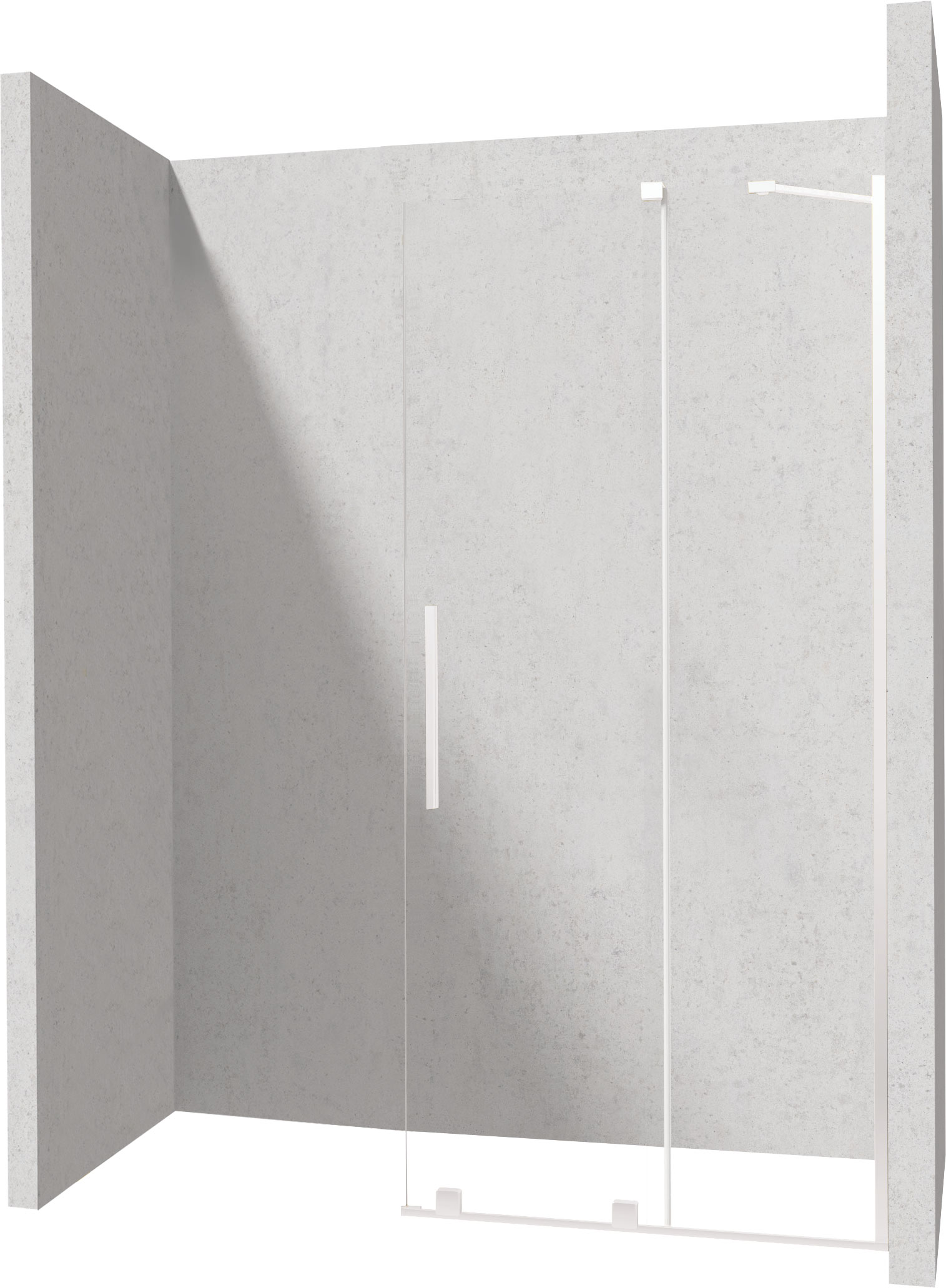 Deante Prizma Walk-In Duschwand 100 cm weiß Matte/durchsichtiges Glas KTJ_A30R