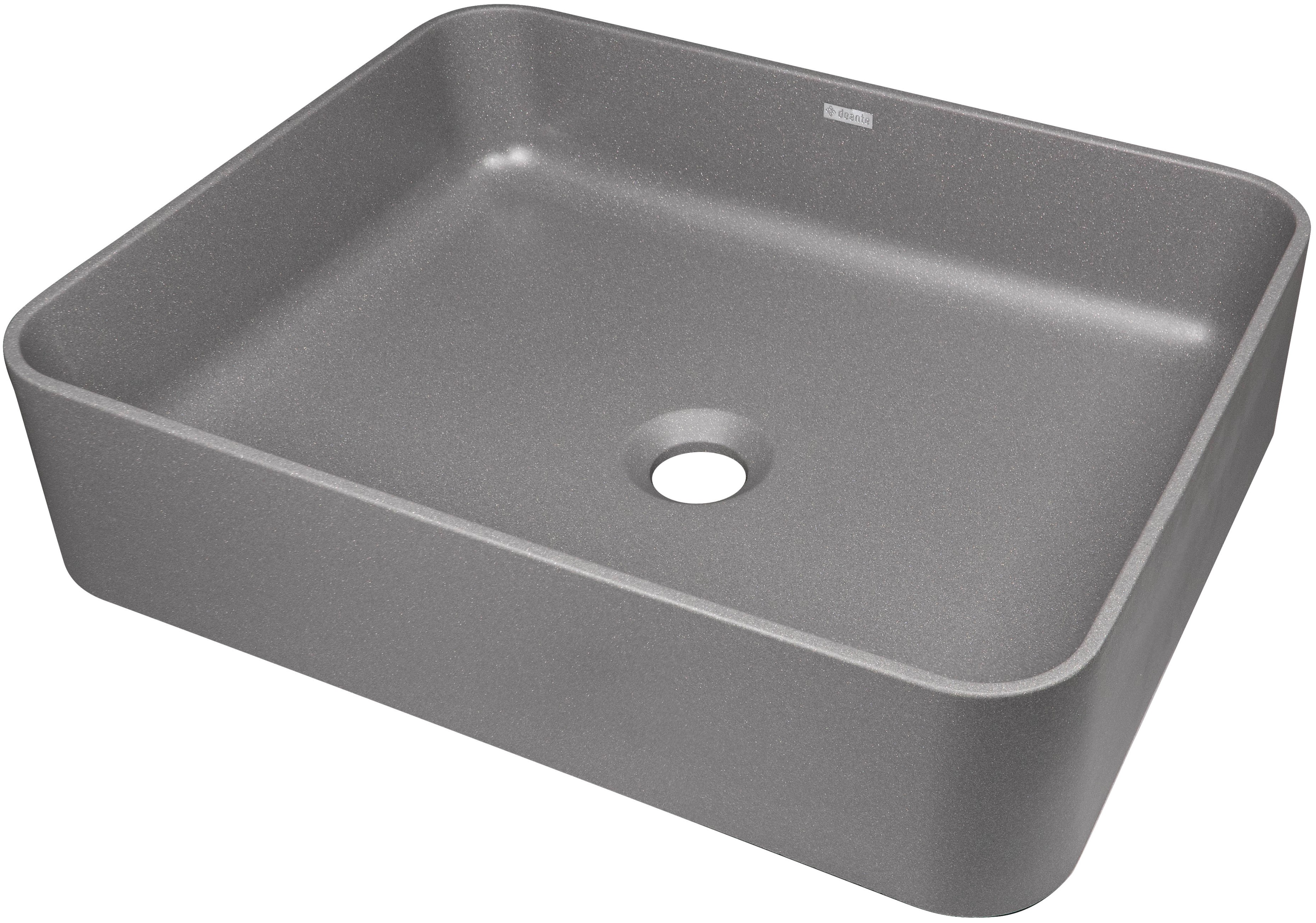 Deante Temisto Waschbecken 50x40 cm rechteckig Aufsatzwaschbecken anthrazit CQT_TU5S
