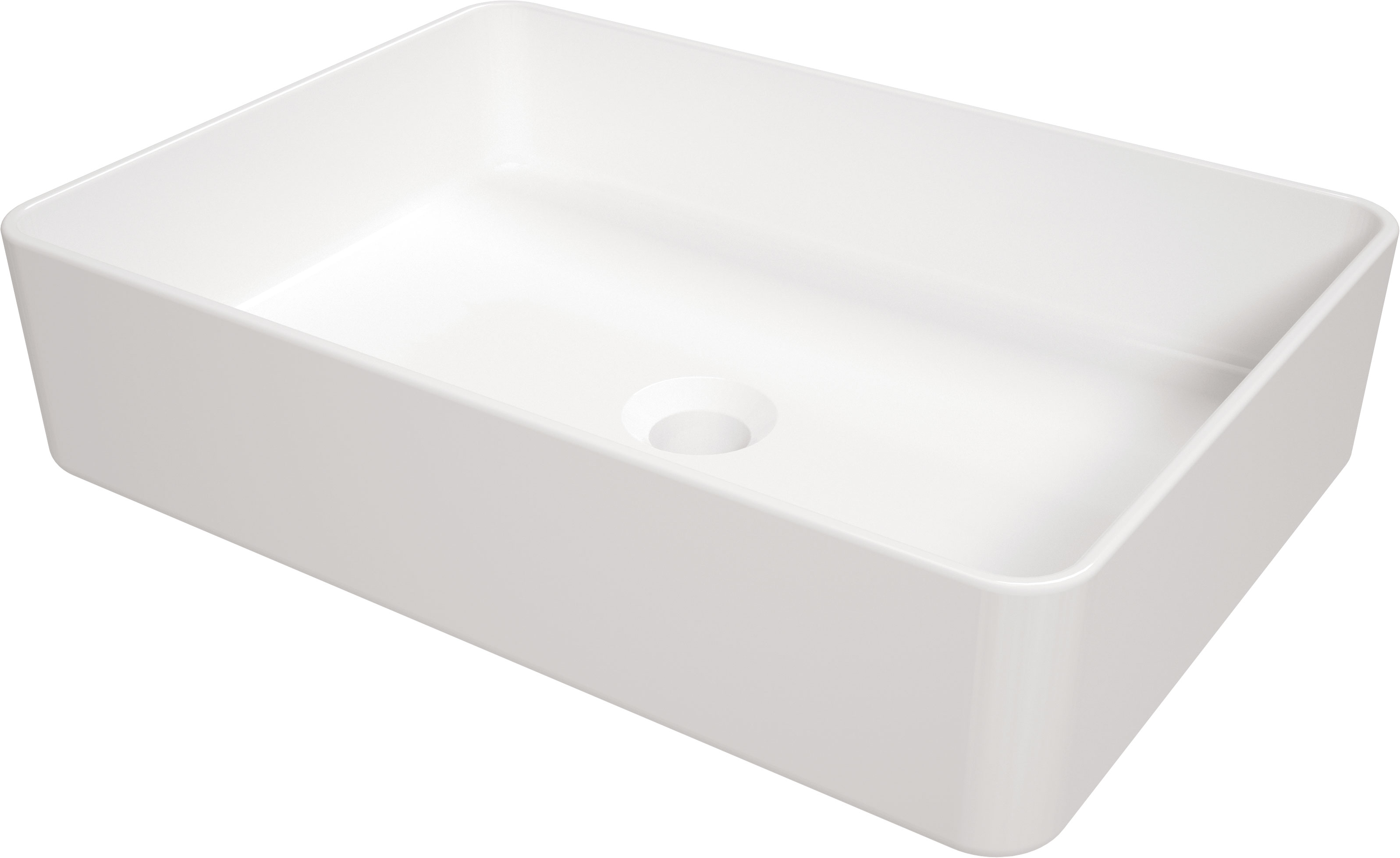 Deante Square Waschbecken 50.5x35.5 cm rechteckig Aufsatzwaschbecken weiß glanz CGS_6U5S