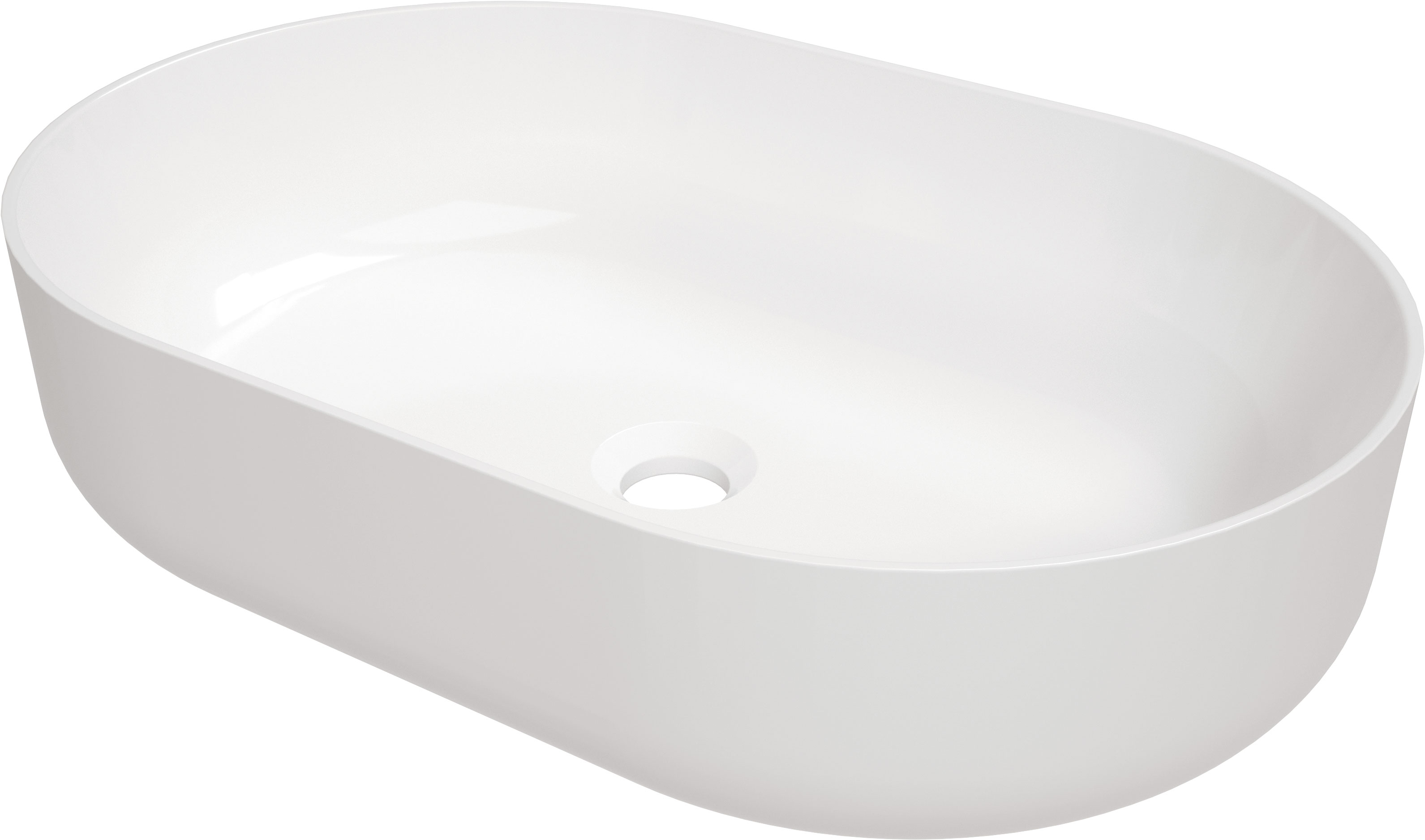 Deante Round Waschbecken 58x38 cm oval Aufsatzwaschbecken weiß glanz CGR_6U6S