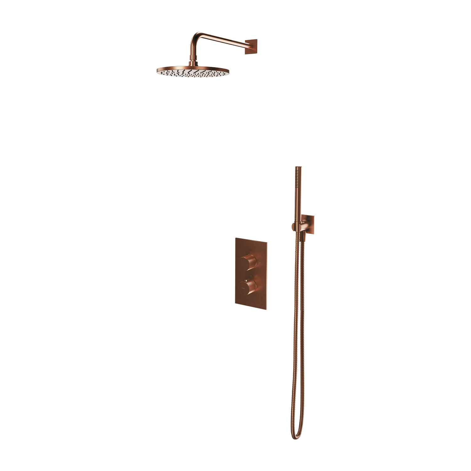 Omnires Contour Duschset Unterputz mit Thermostat mit Kopfbrause kupfer SYSCT11CPB