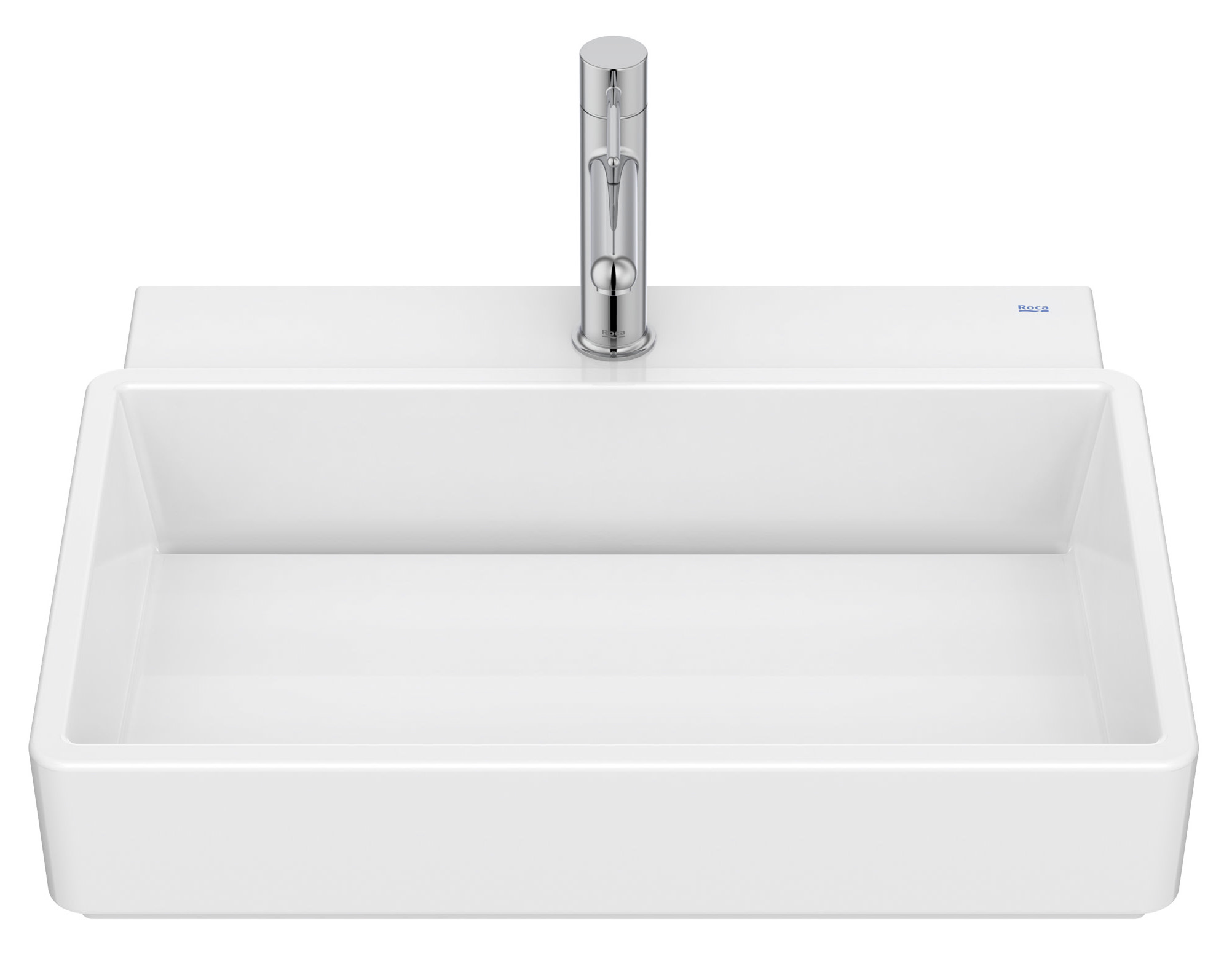 Roca Tura Waschbecken 55x43 cm rechteckig Aufsatzwaschbecken weiß glanz A327693000