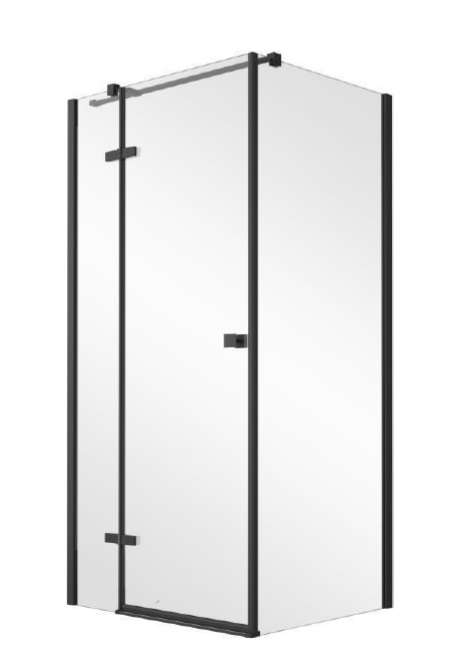 Besco Pixa Black Duschkabine 100x90 cm rechteckig schwarz Matte/durchsichtiges Glas PPL-109-195B