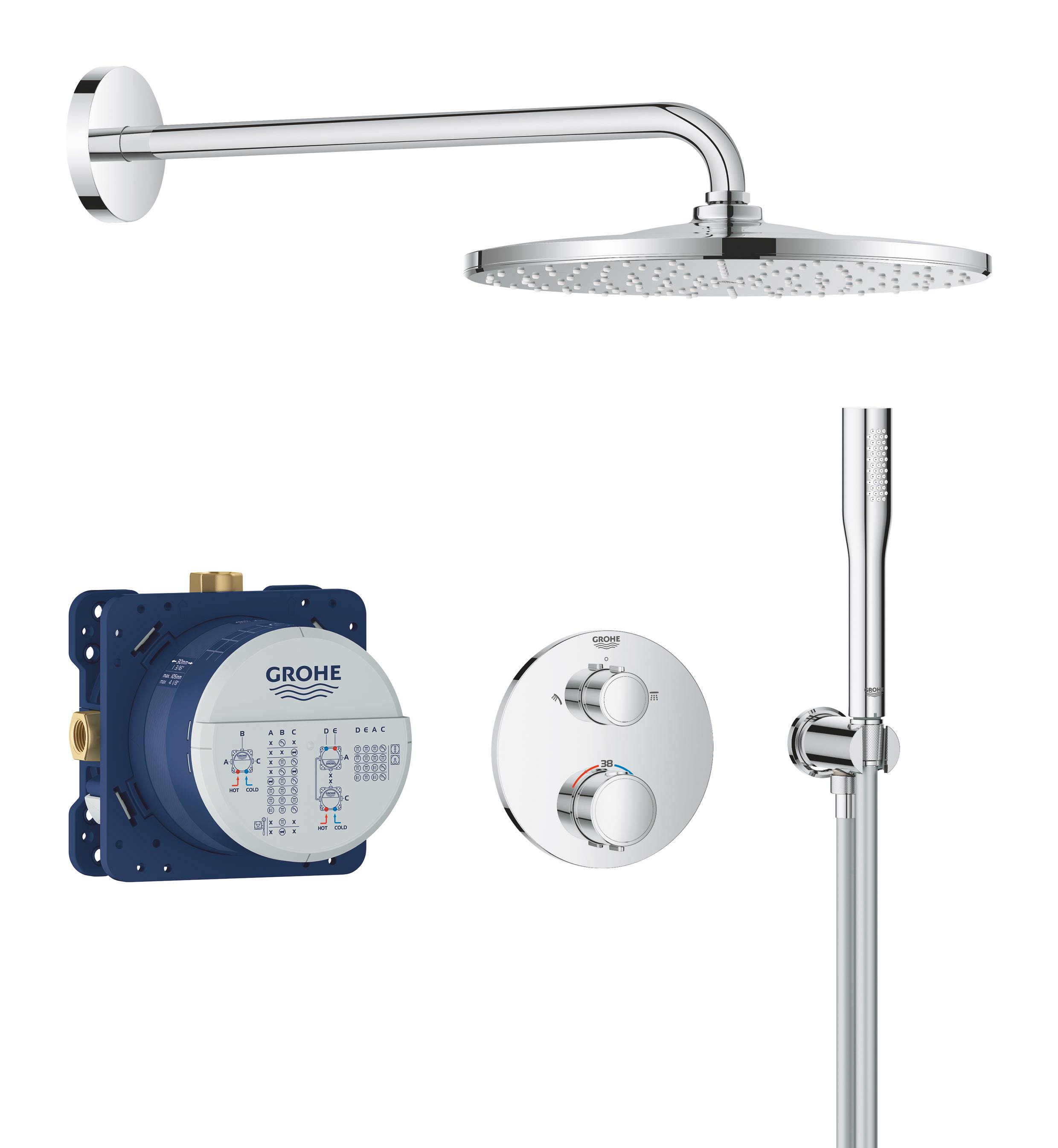 Grohe Vitalio Start Duschset Unterputz mit Thermostat mit Kopfbrause chrom 34880000