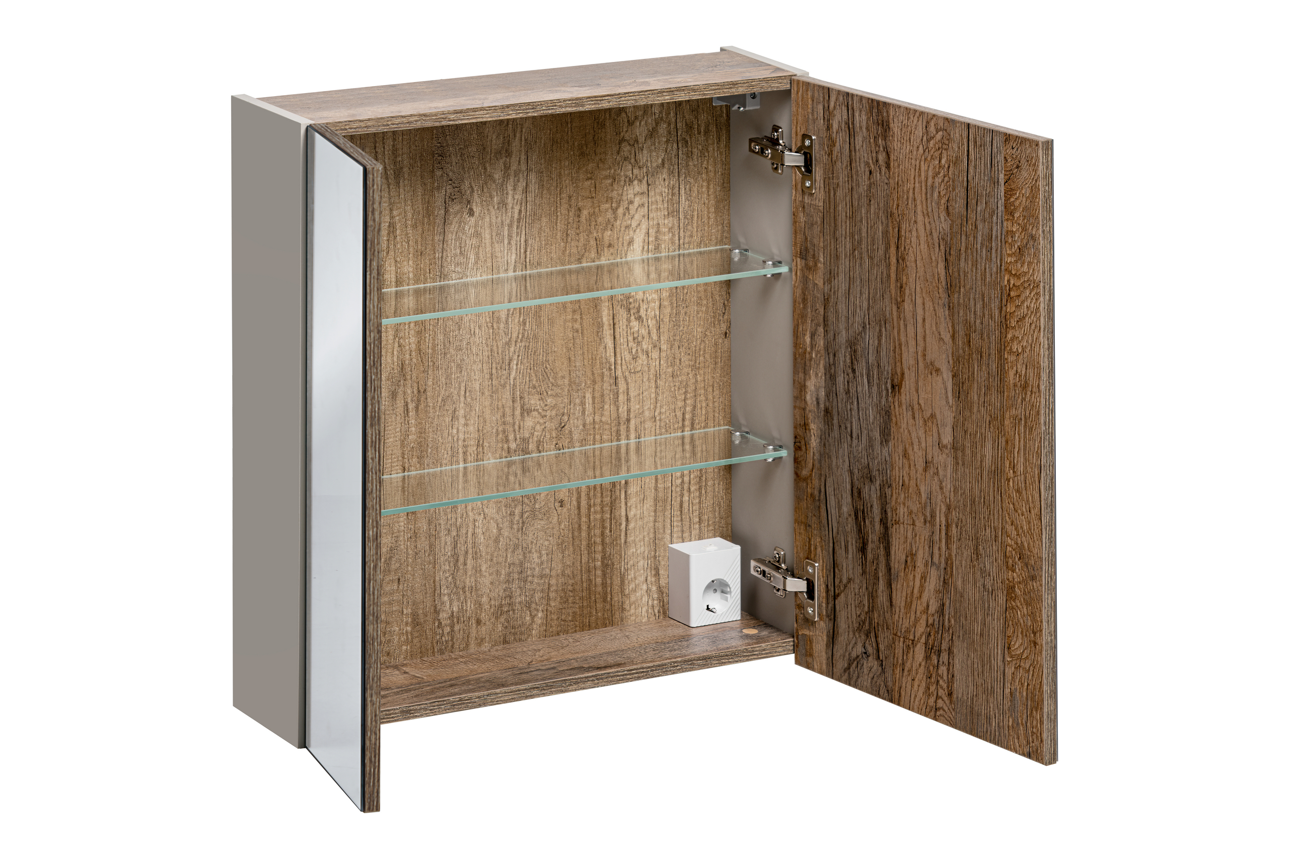 Comad Santa Fe Taupe Badschrank 60x17x65 cm Spiegelschrank grau SANTA FE TAUPE 84-60-A-2D
