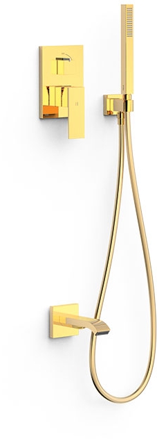 Tres Cuadro-Tres badewannen- und duschset Unterputz gold 00628006OR